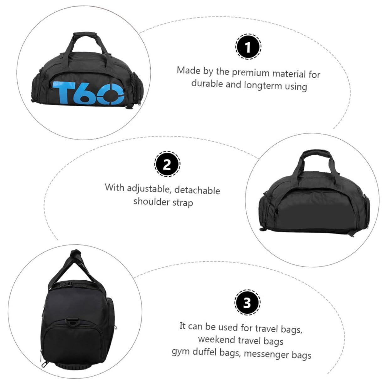Premium MUSISALY Yoga Training Package Bag - Lightweight Gym Bag for Women & Men with Adjustable Shoulder Straps - Perfect for Yoga, Fitness, Travel & Workout Essentials