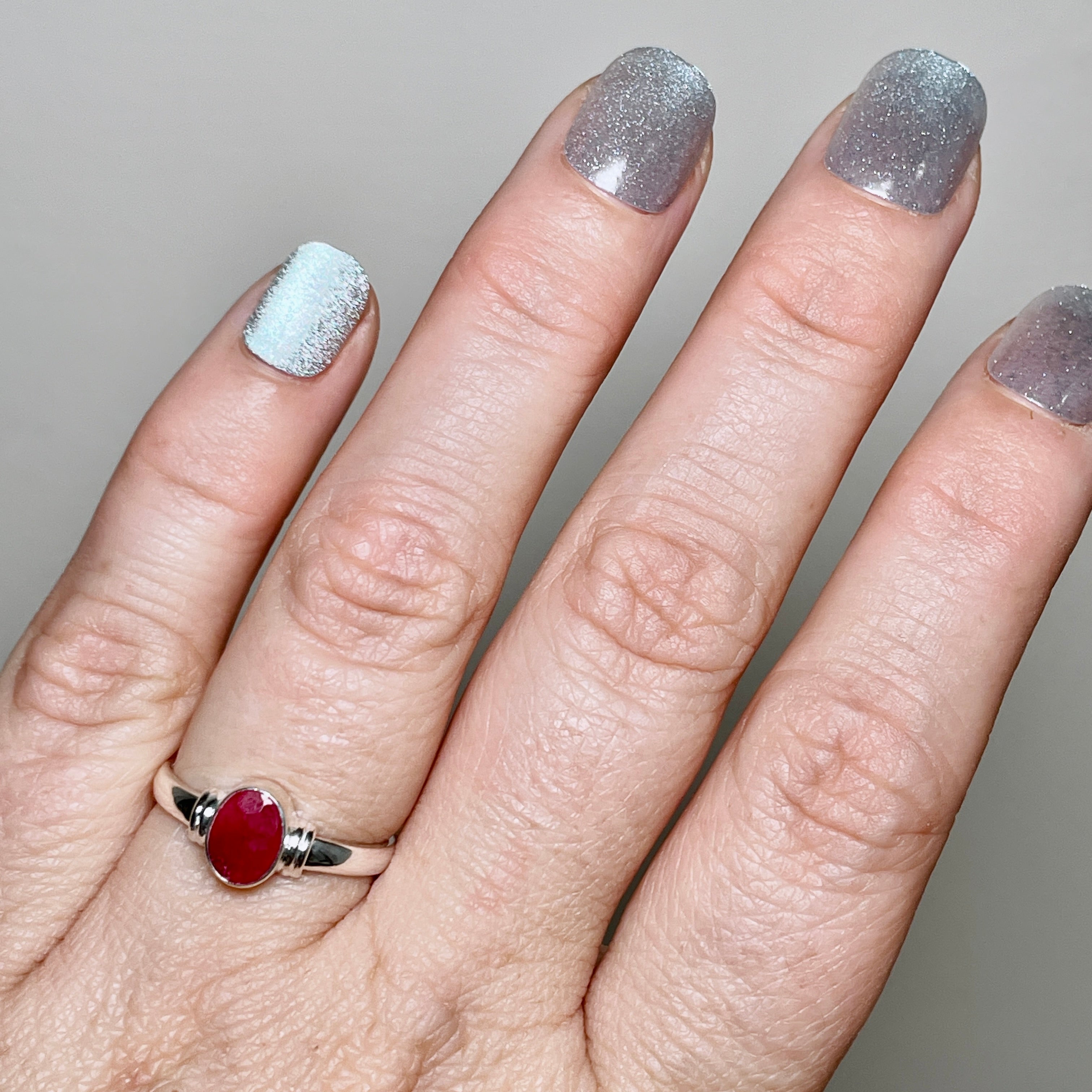 Ruby Oval Faceted Gemstone in Elegant Decorative Setting R4831 - Perfect for Jewelry Making, Gift Giving & Home Decor