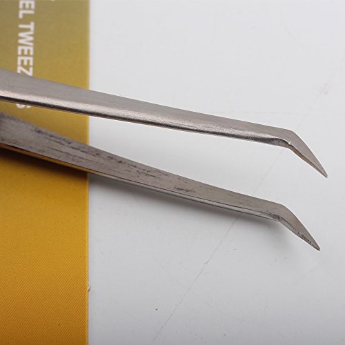 2Pcs Professional Eyelash Extension Tweezers Set - Straight & Curved Tip Nail Art Tweezers for Precision Lash Application | Perfect for Salon, DIY Beauty & Professional Makeup Artists