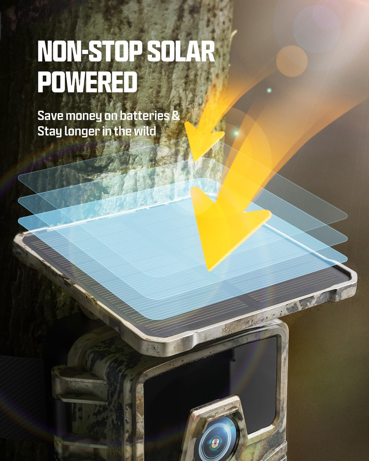 CEYOMUR 4K Solar Trail Camera - 60MP WiFi 6 Game Camera with Night Vision, 0.1s Trigger Motion Activated, 5200mAh Battery & 32GB SD Card - Perfect for Wildlife Monitoring, Hunting, and Outdoor Security Surveillance