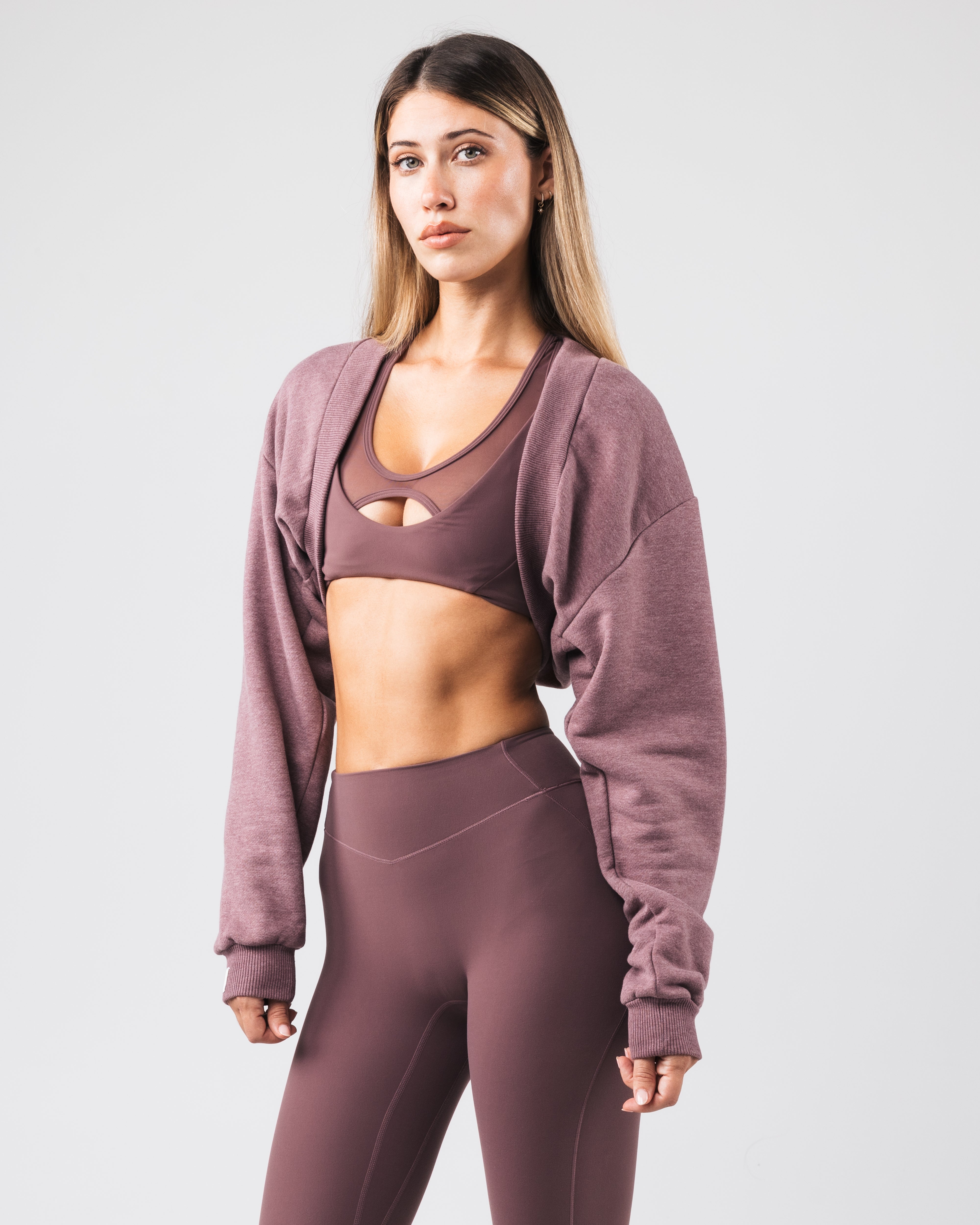 Stylish Overlay Shrug Sweater in Heather Sugar - Perfect for Layering in Fall & Winter Outfits