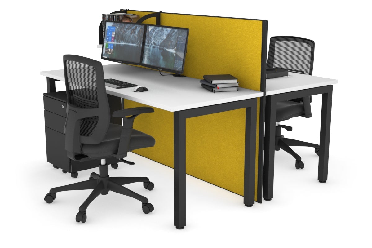 Horizon Quadro 2-Person Office Workstation Bench with Square Legs - 70.9