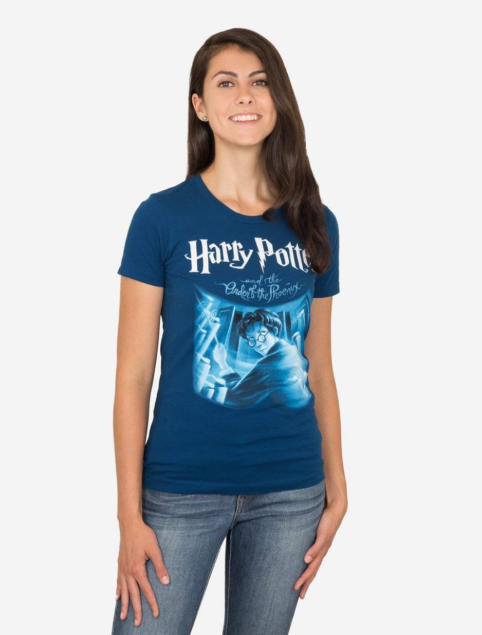 Harry Potter Women's Book-Themed Crew Neck T-Shirt | Officially Licensed Merchandise | Perfect for Potterheads, Cosplay & Casual Wear