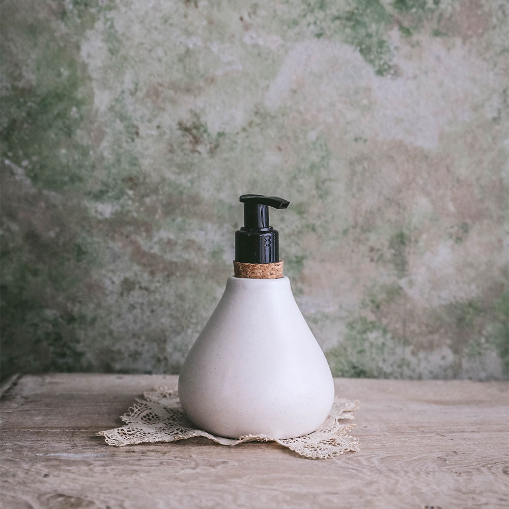Handmade Ceramic Soap Dispenser for Bathroom & Kitchen - Elegant Liquid Soap Pump for Modern Farmhouse, Spa, and Luxury Home Decor