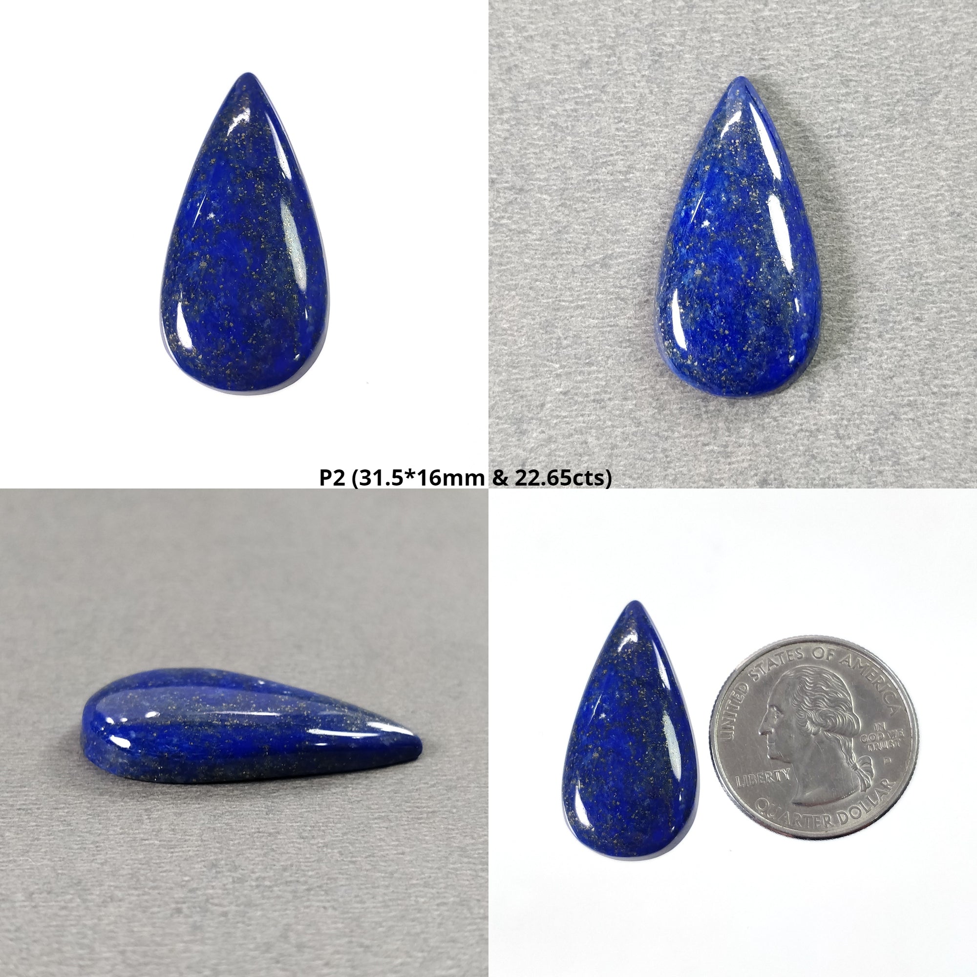 Natural Untreated Blue Lapis Lazuli Gemstone Cabochon - Pear Shape 1pc for Jewelry Making, Wire Wrapping & Healing Crystal Collection | Handcrafted Spiritual Stone Gift