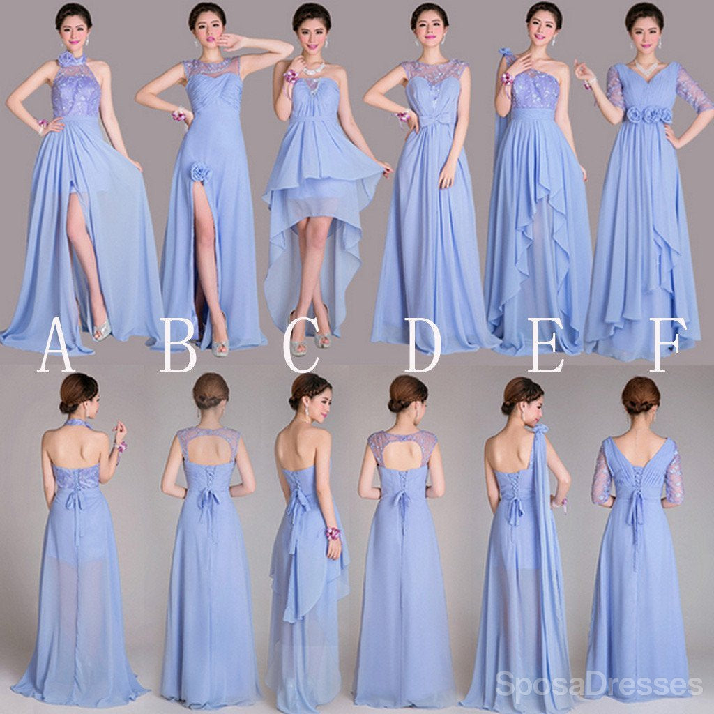 Elegant Mismatched A-Line Long Bridesmaid Dresses - WG189 | Perfect for Weddings, Formal Events & Special Occasions
