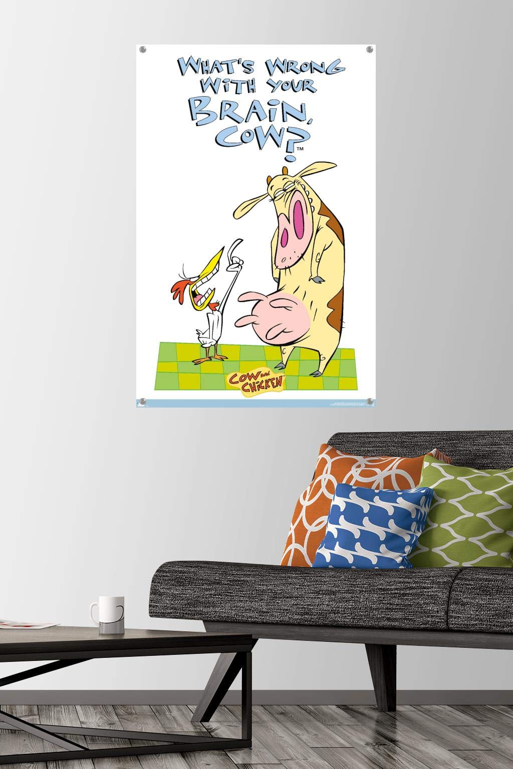 Trends International Cow and Chicken Cartoon Brain Wall Poster - 22.37