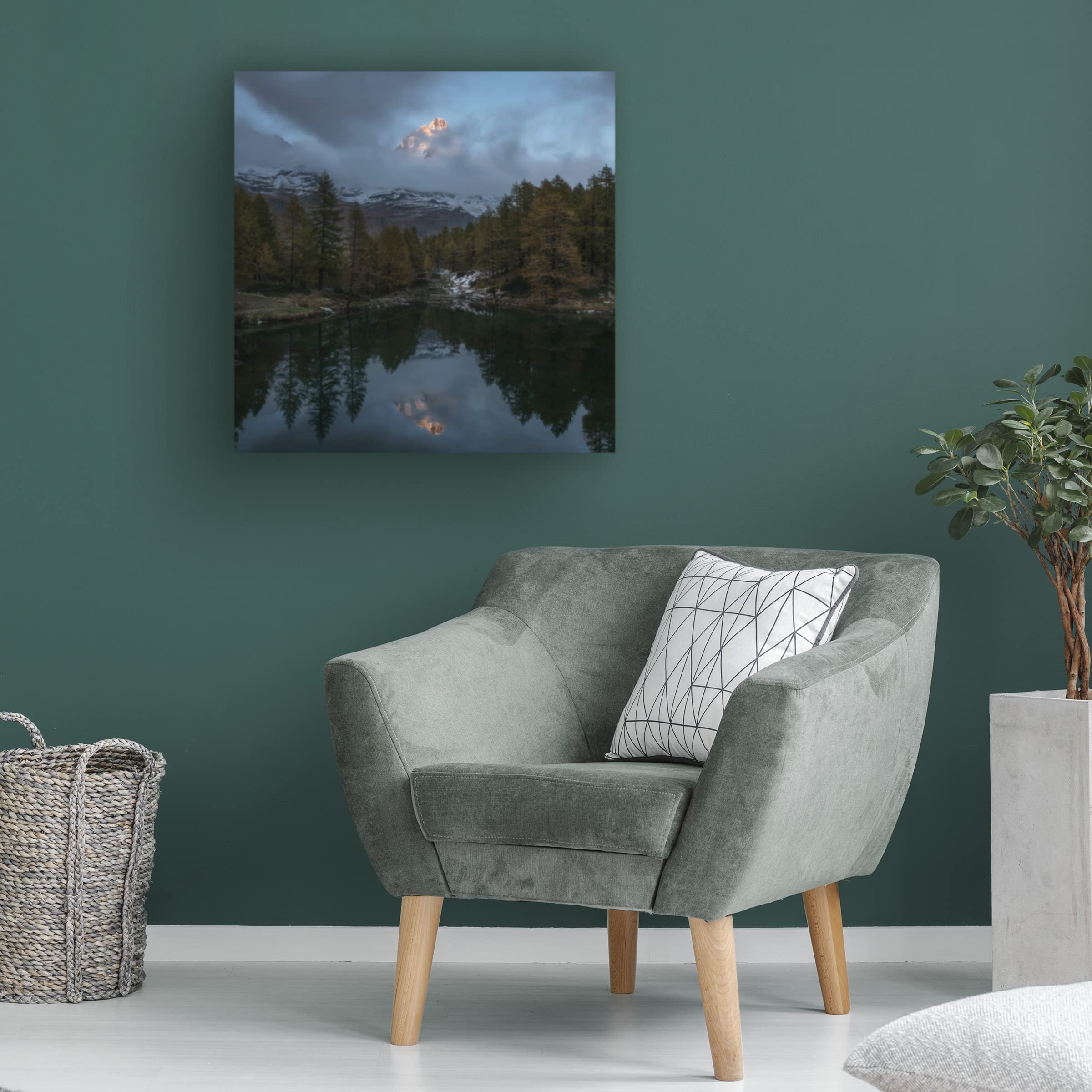 Trademark Fine Art 'The Matterhorn' Canvas Wall Art by Alfredo Bruzzone - Stunning Mountain Landscape Painting for Living Room, Bedroom & Office Decor