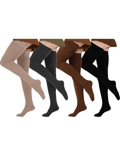 Beige + Charcoal + Brown + Black 4 Pairs