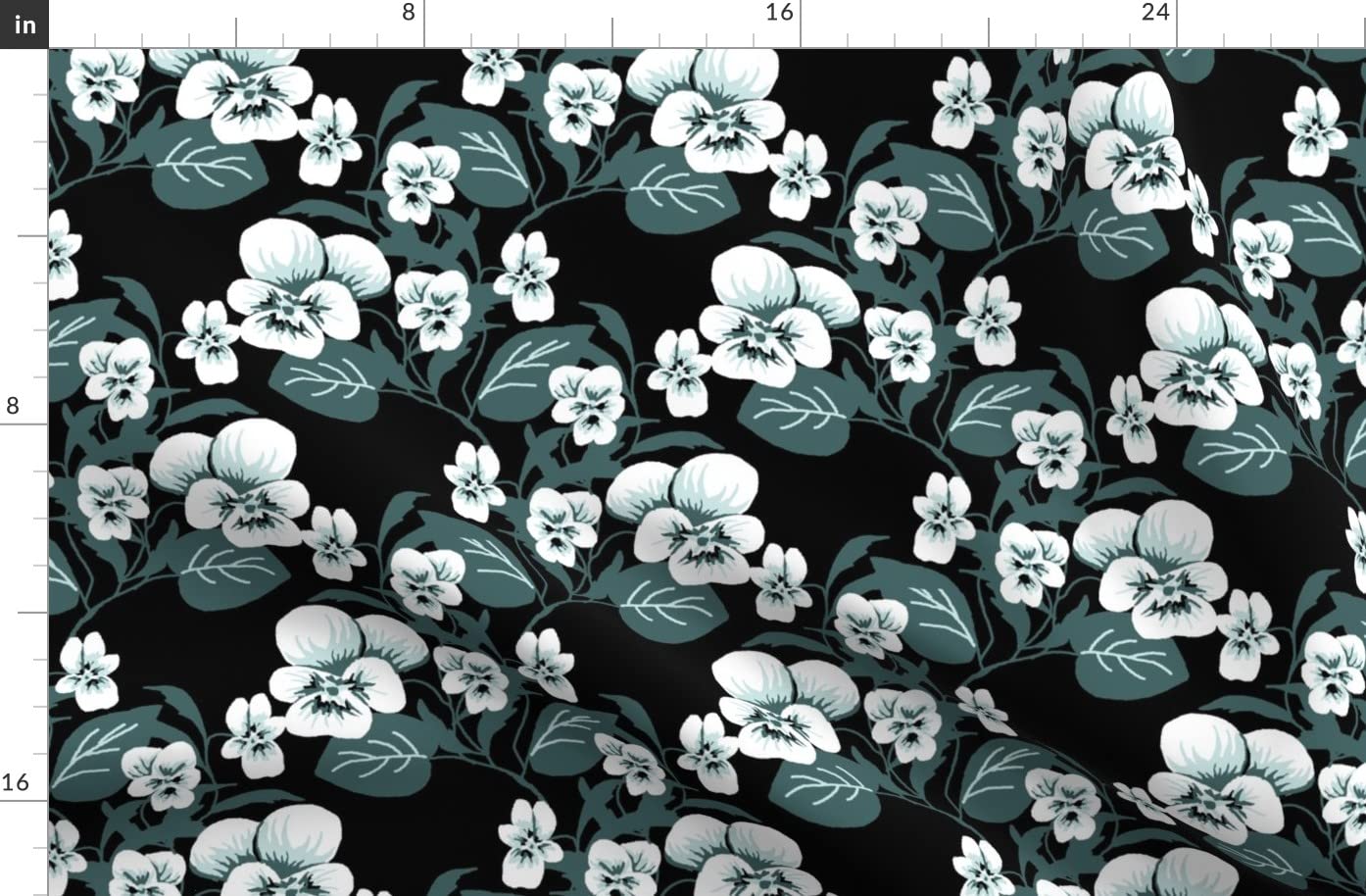 Printed Denim Fabric by The Yard - Violet Floral for Home Decor & Upholstery | DIY Projects & Sewing