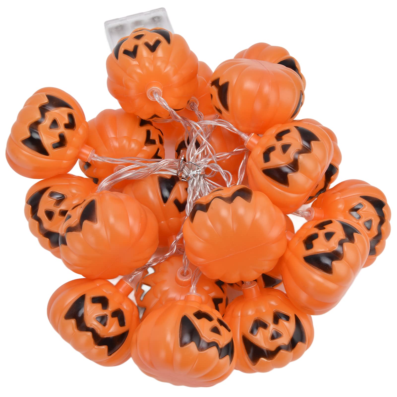 Acouto 20LED Halloween Pumpkin String Lights - 3M Dual Mode Decorative Fairy Lights for Indoor/Outdoor, Garden, Fence & Wall Decor | Perfect for Halloween Party, Fall Festival, Thanksgiving & Christmas Decorations