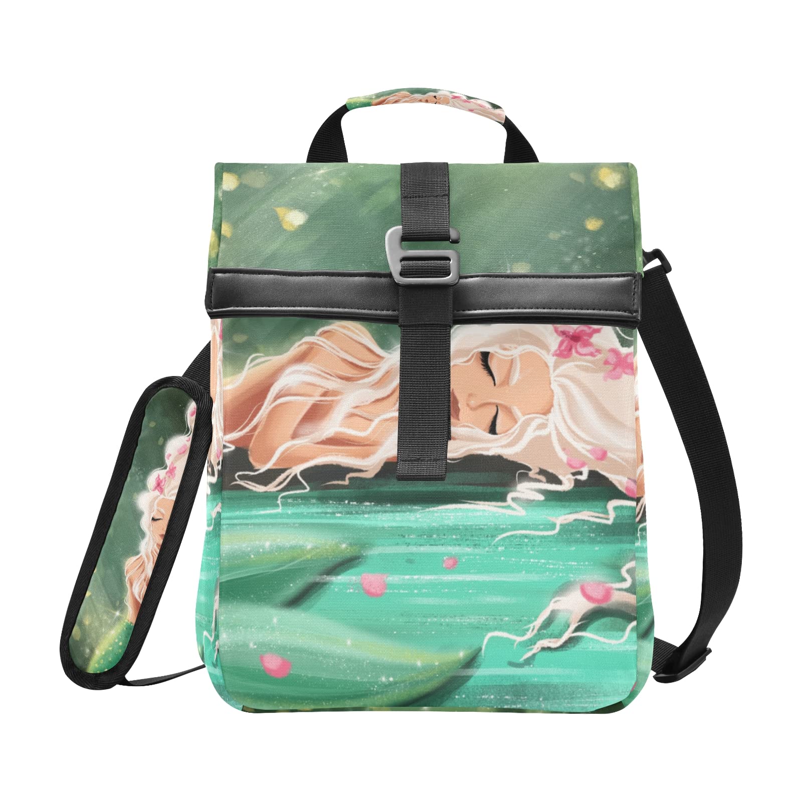RunningBear Insulated Mermaid Lunch Bag for Women & Men - Leakproof Foldable Lunch Tote with Adjustable Shoulder Strap - Perfect for Work, School, Camping, Beach & Picnics