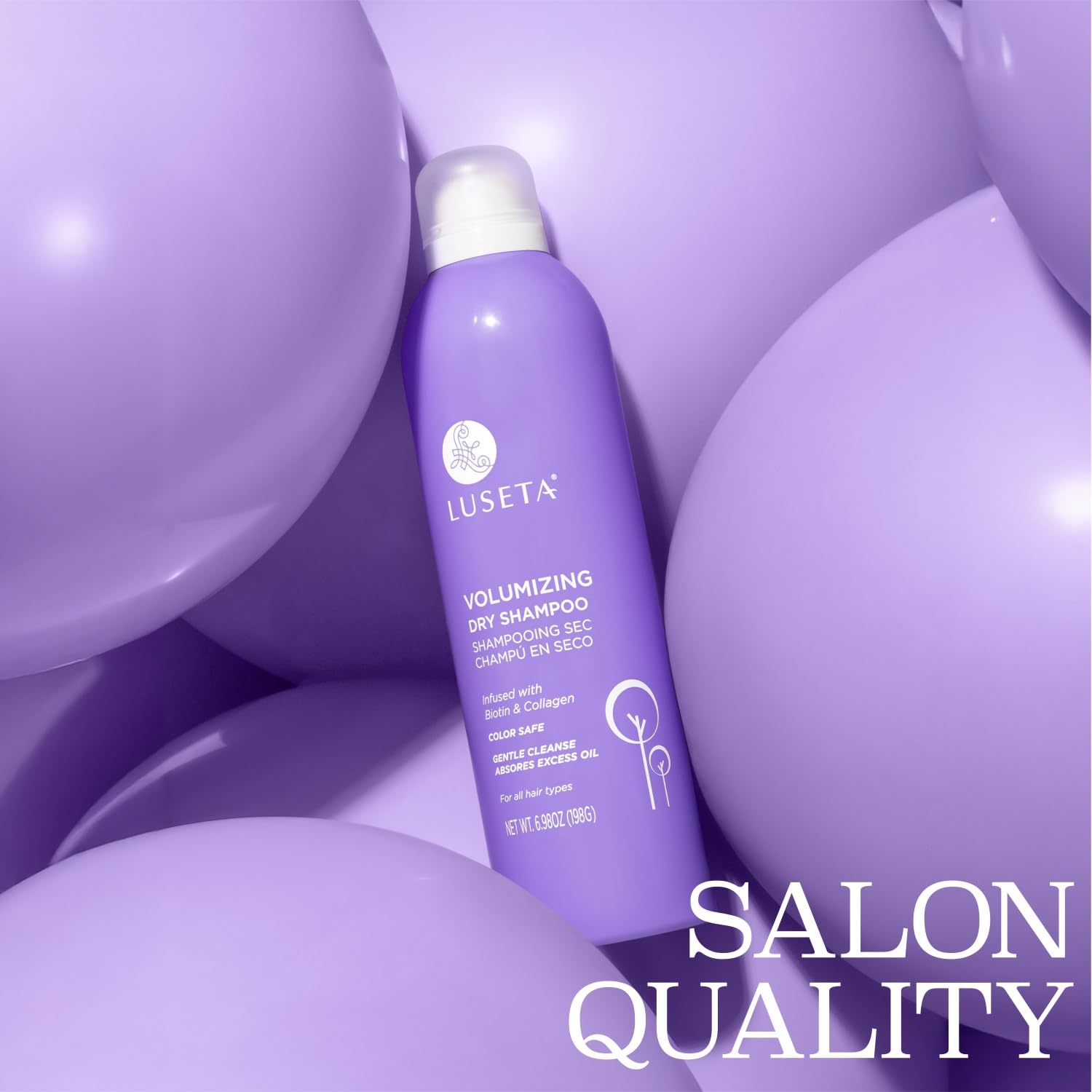 **Luseta Biotin Dry Shampoo for Women & Men – Volumizing & Oil Absorbing Spray for Oily Hair – 6.98oz | Refreshing Hair Care for Fuller, Cleaner Hair – Perfect for Travel, Gym & Busy Lifestyles**