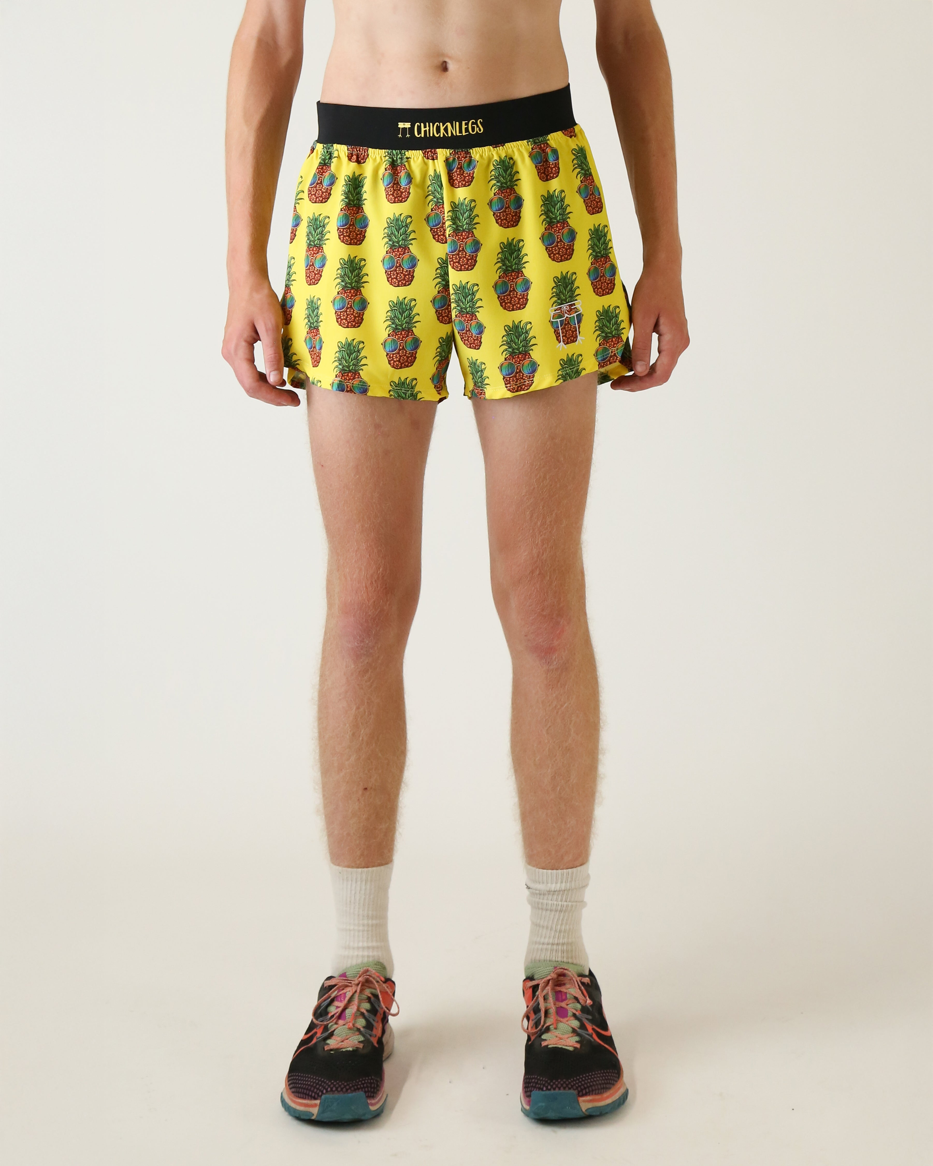Men's Pineapple Express 4 Half Split Running Shorts - Lightweight & Breathable for Gym, Jogging & Outdoor Sports