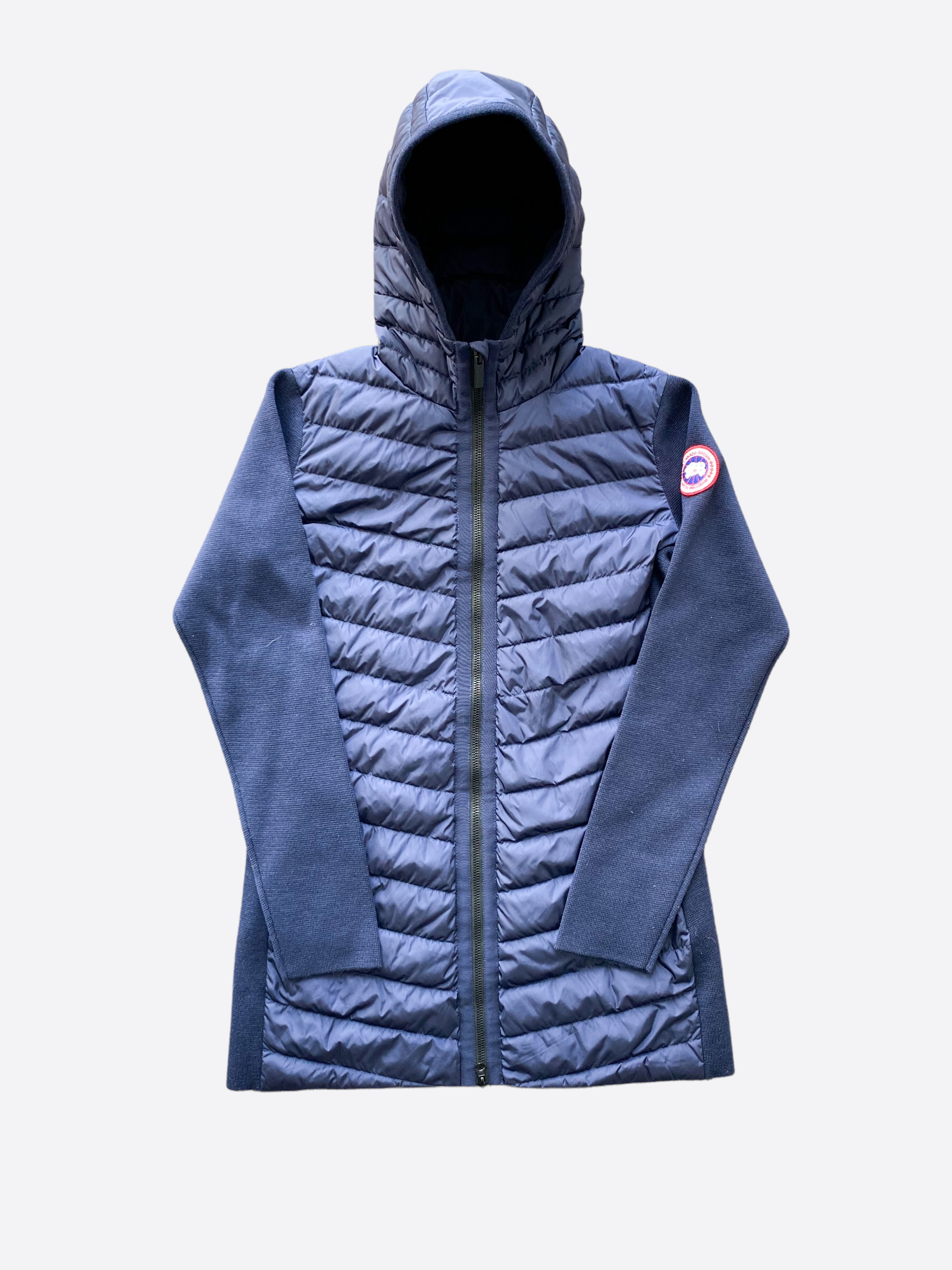 Canada Goose Navy Hybridge Knit Women's Jacket - Lightweight Winter Coat, Water-Resistant, Windproof - Perfect for Outdoor Activities & Urban Commuting