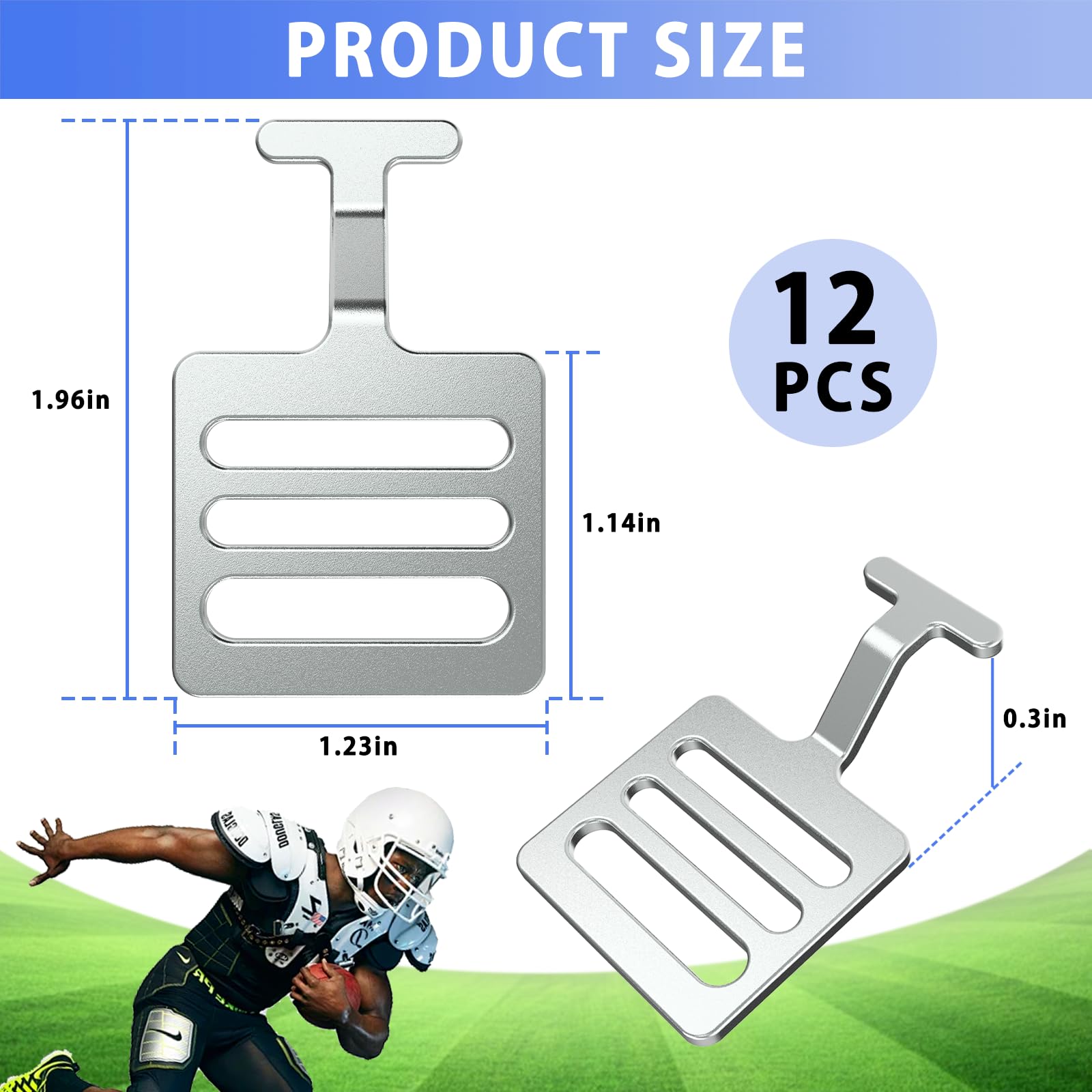 Silver T Hook Shoulder Pads for Football - Durable Protective Gear for Quarterbacks, Linebackers & Contact Sports Players - Perfect for Training, Games & Tackling Drills