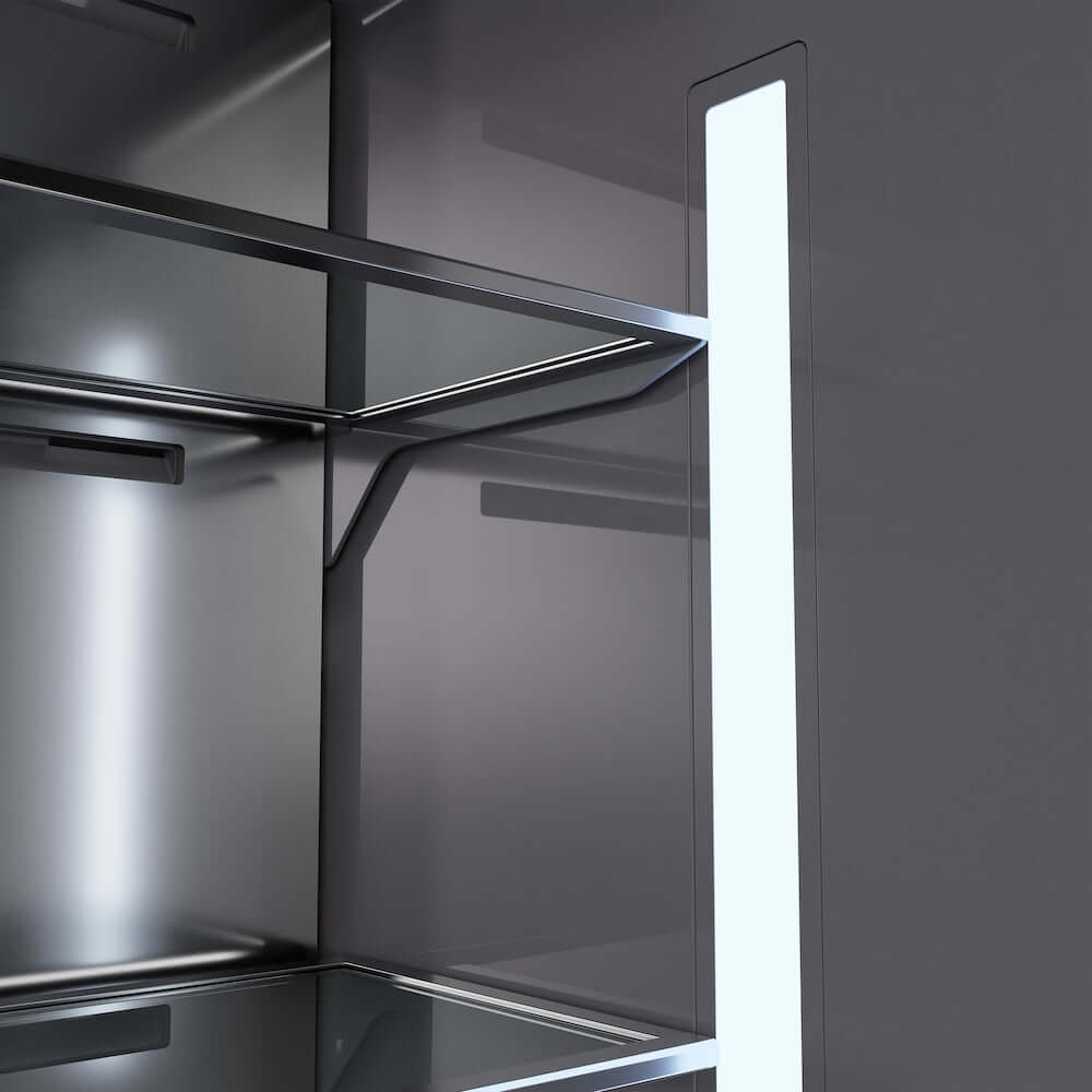 ZLINE 30-Inch Built-In Bottom Freezer Refrigerator - 16.1 cu. ft. Capacity, Black Stainless Steel with Graphite Gray Interior, Water Dispenser & Ice Maker - Perfect for Modern Kitchens & Open-Concept Homes (GRBIV BS 30)