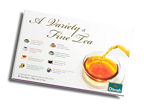 Dilmah Premium Tea Bags Gift Box - 80 Count Ceylon Black Tea for Gifting, Office & Home Use