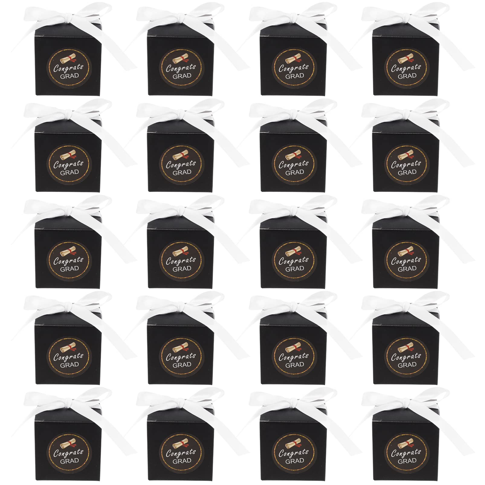 PRETYZOOM 50-Piece Black Graduation Hat Paper Box Set - Candy Storage, Party Decorations & Gift Boxes for Graduation Parties, Birthday Celebrations & Home Organization