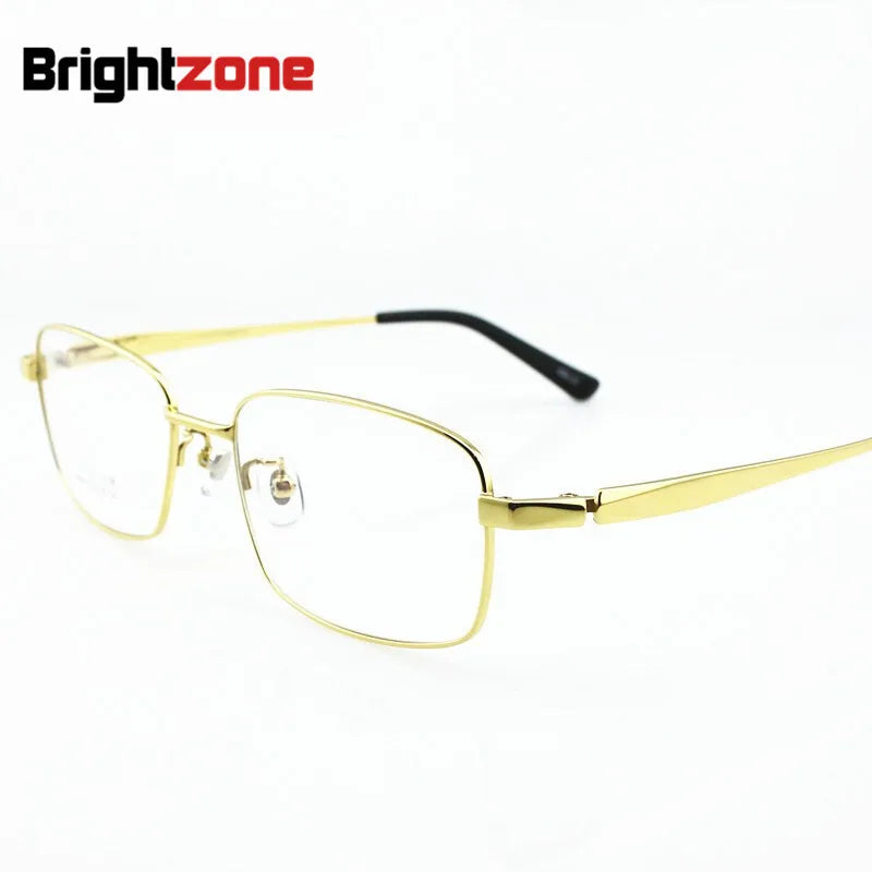Brightzone Unisex Full Rim Square Titanium Eyeglasses 99779 - Lightweight Durable Frame for Men & Women - Perfect for Reading, Work & Everyday Wear