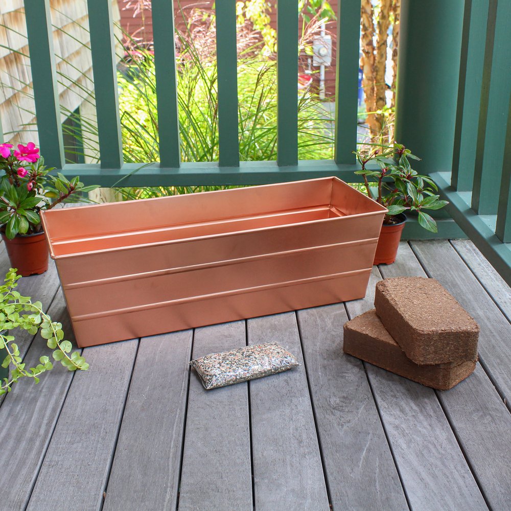 Bloom Box Garden Growing Kit - Medium Copper Planter for Indoor & Outdoor Plants | Perfect for Home Decor, Balcony Gardens, and Urban Farming