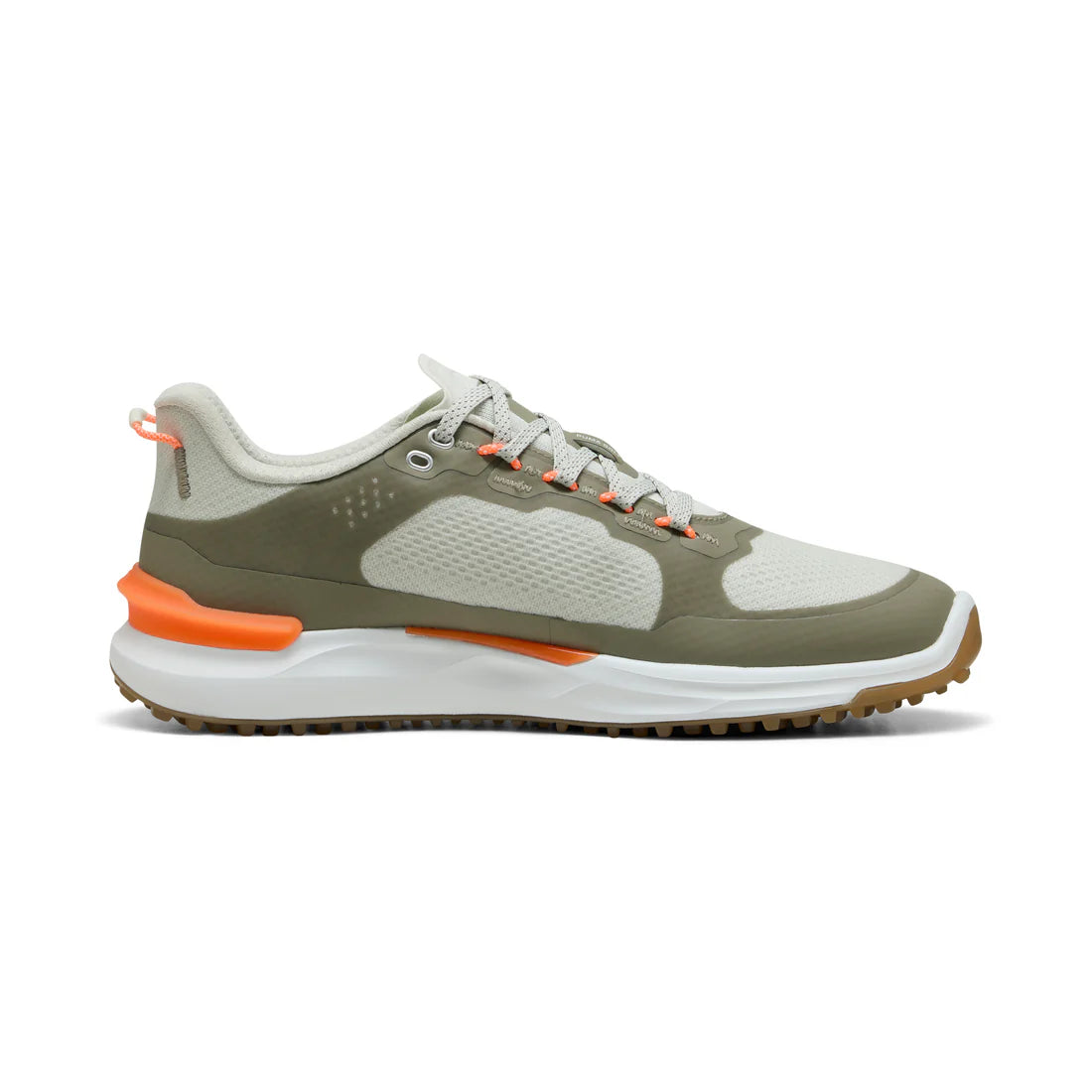 Puma Ignite Elevate X Spikeless Golf Shoes for Men - Gray/Velvet Moss - Lightweight & Comfortable for Walking & Training on the Course