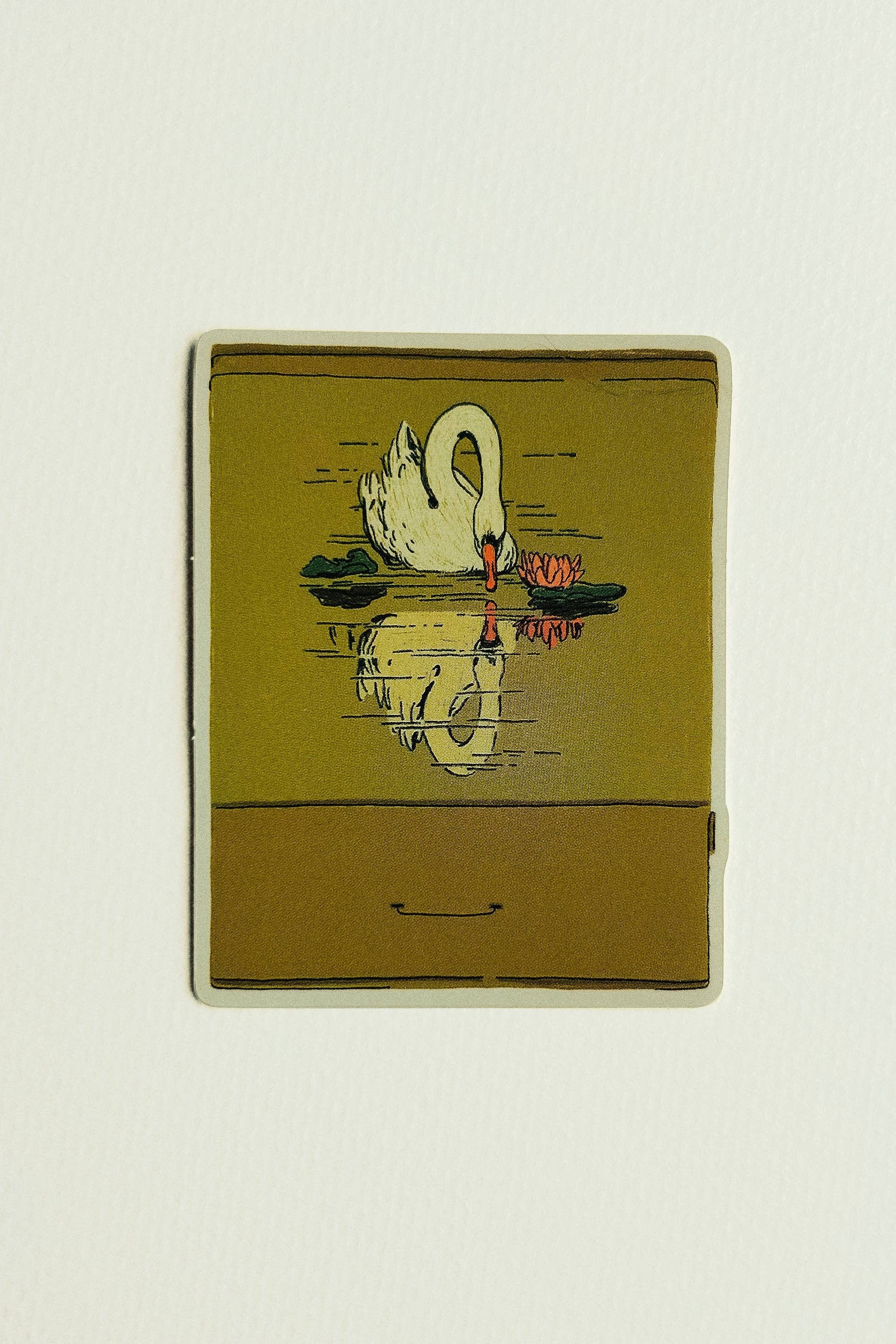Vintage Swan Matchbook Stickers - Decorative Waterproof Vinyl Decals for Laptops, Scrapbooking, DIY Crafts & Home Decor