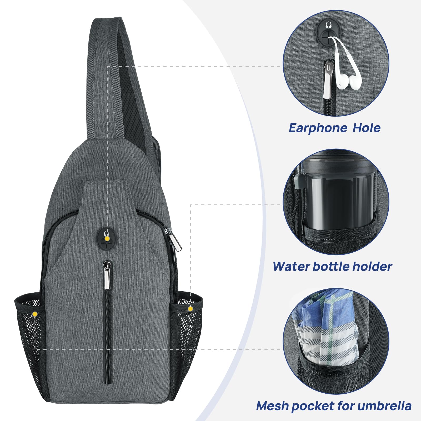 BROADREAM Anti Theft RFID Blocking Sling Backpack - Waterproof Crossbody Shoulder Bag for Travel, Hiking & Daily Use - Secure Chest Bag for Women & Men (2024 New) | Perfect for Commuting, Outdoor Adventures & City Exploration