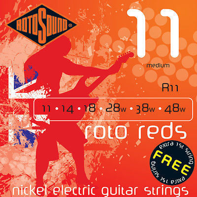 Rotosound R11 Medium Gauge Electric Guitar Strings - Perfect for Rock, Blues, and Studio Recording