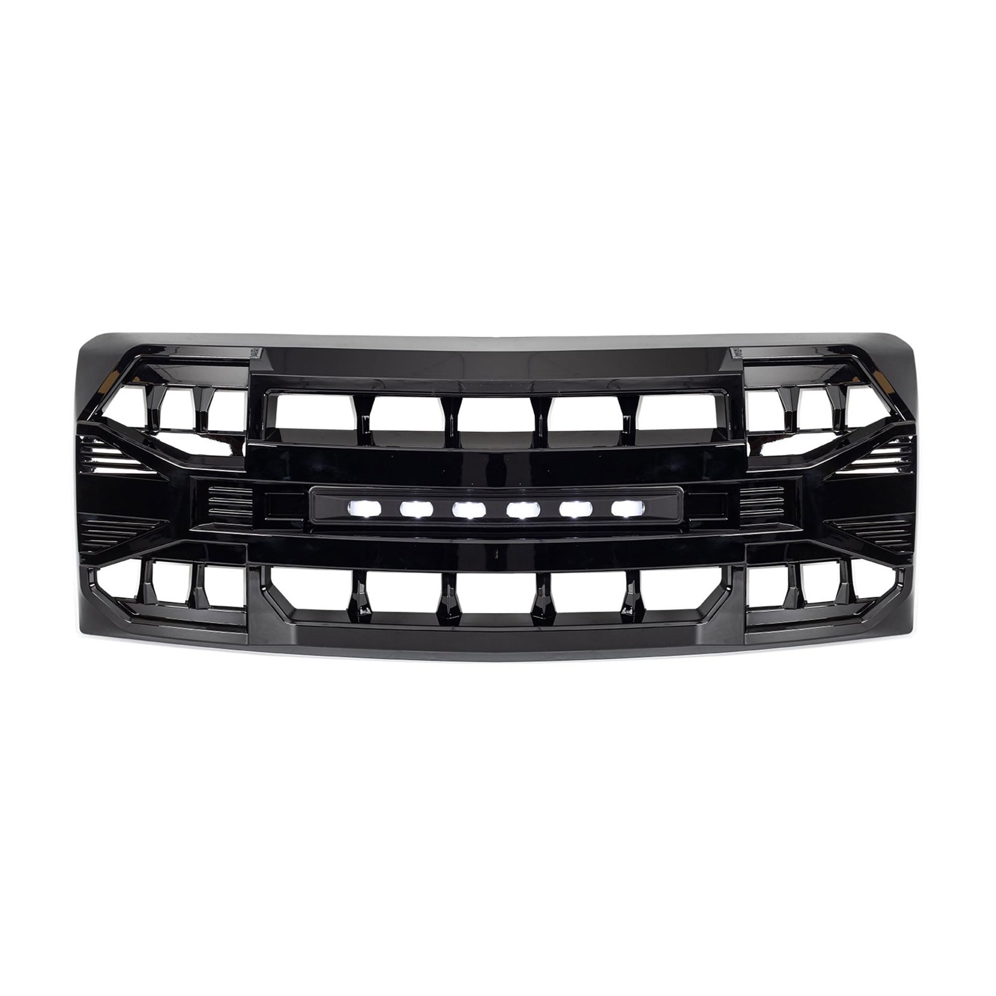 Direct Fit Replacement Front Armor Grille for 2009-2014 Ford F150 with Off-Road Lights - Glossy Black | Heavy Duty Truck Accessory for Off-Roading & Customization