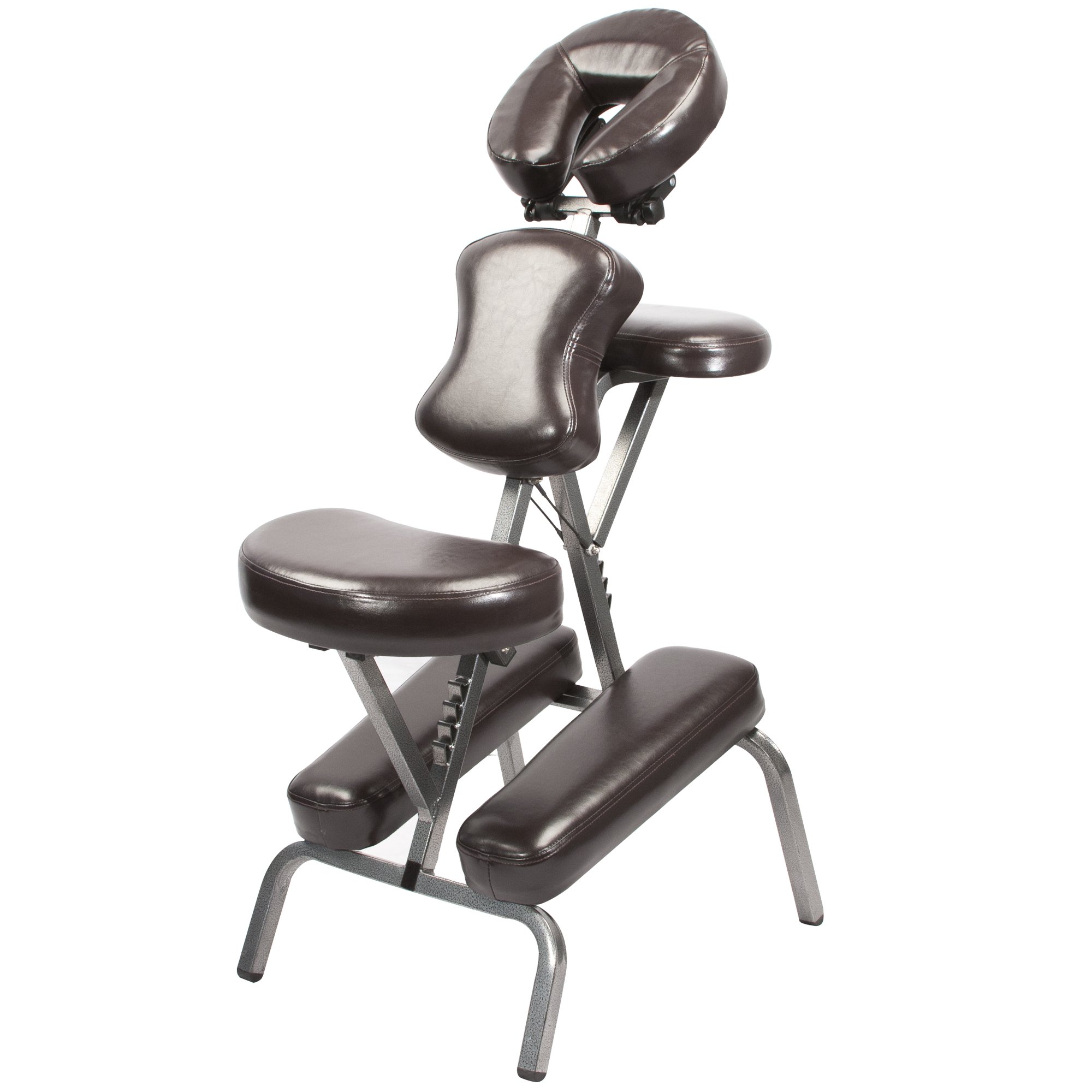 Master Massage Bedford Portable Massage Chair - Lightweight Folding Massage Table with Carrying Bag - Adjustable Tattoo Height & Face Cradle - Perfect for Home Spa, Professional Massage Therapy & Tattoo Parlors (Coffee Brown)