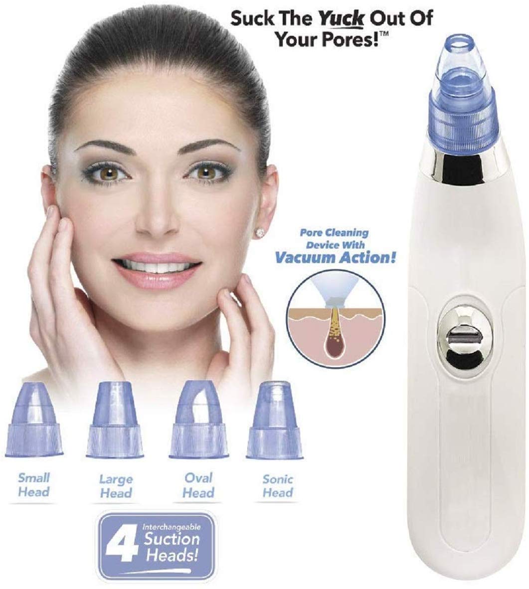 VAVSU 4-in-1 Blackhead Vacuum Pore Cleaner - Acne Remover & Pimple Extractor for Nose & Face - Deep Cleansing Skincare Device for Blackhead Removal & Pore Minimizing - Perfect for Daily Facial Care & Spa Treatments
