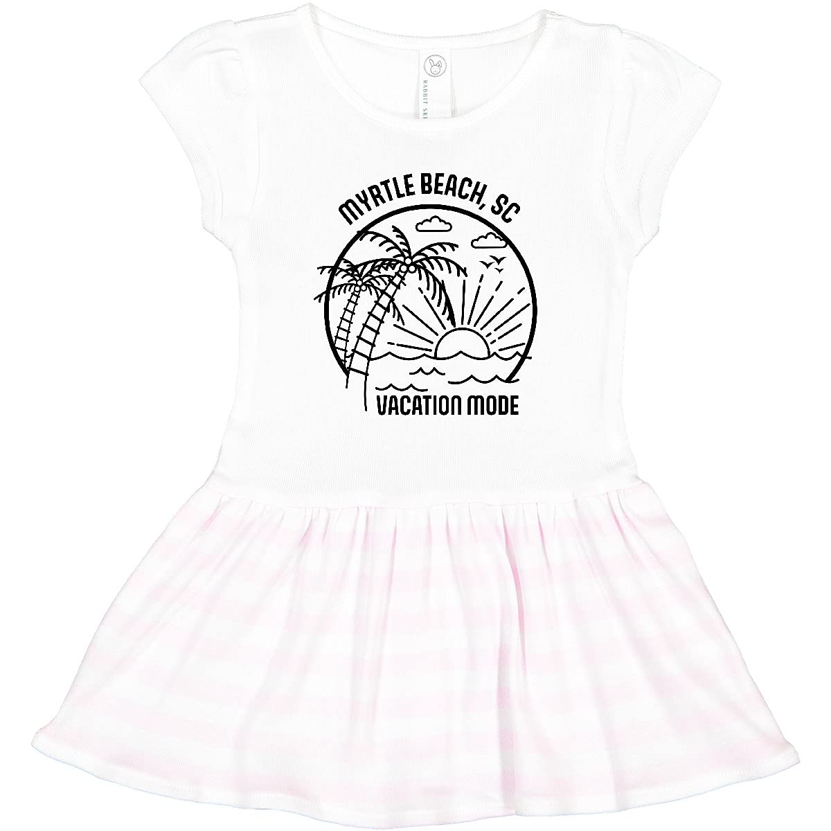 Inktastic Summer Vacation Mode Myrtle Beach South Carolina Toddler Dress - Cute Beach Outfit for Girls, Comfortable Cotton Dress for Toddlers, Perfect for Family Vacations, Beach Trips and Summer Playdates