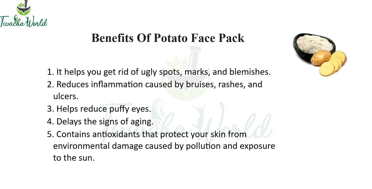 100% Natural Potato Powder for Skin Care & Face Mask (Solanum Tuberosum) - 400g (4 x 100g Pack) - Brightening, Exfoliating & Dark Spot Treatment - Perfect for DIY Beauty, Spa Day & Natural Skincare Routine