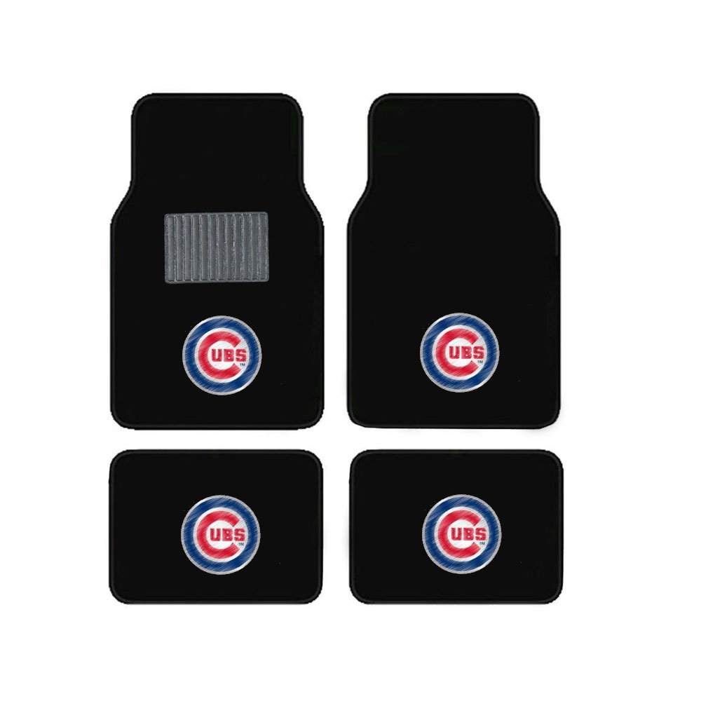 Premium 4-Piece Universal Fit Car Floor Mats - Front & Rear Plush Logo Carpet Mats for Cars, SUVs, Trucks | All-Weather Protection & Luxury Interior Upgrade