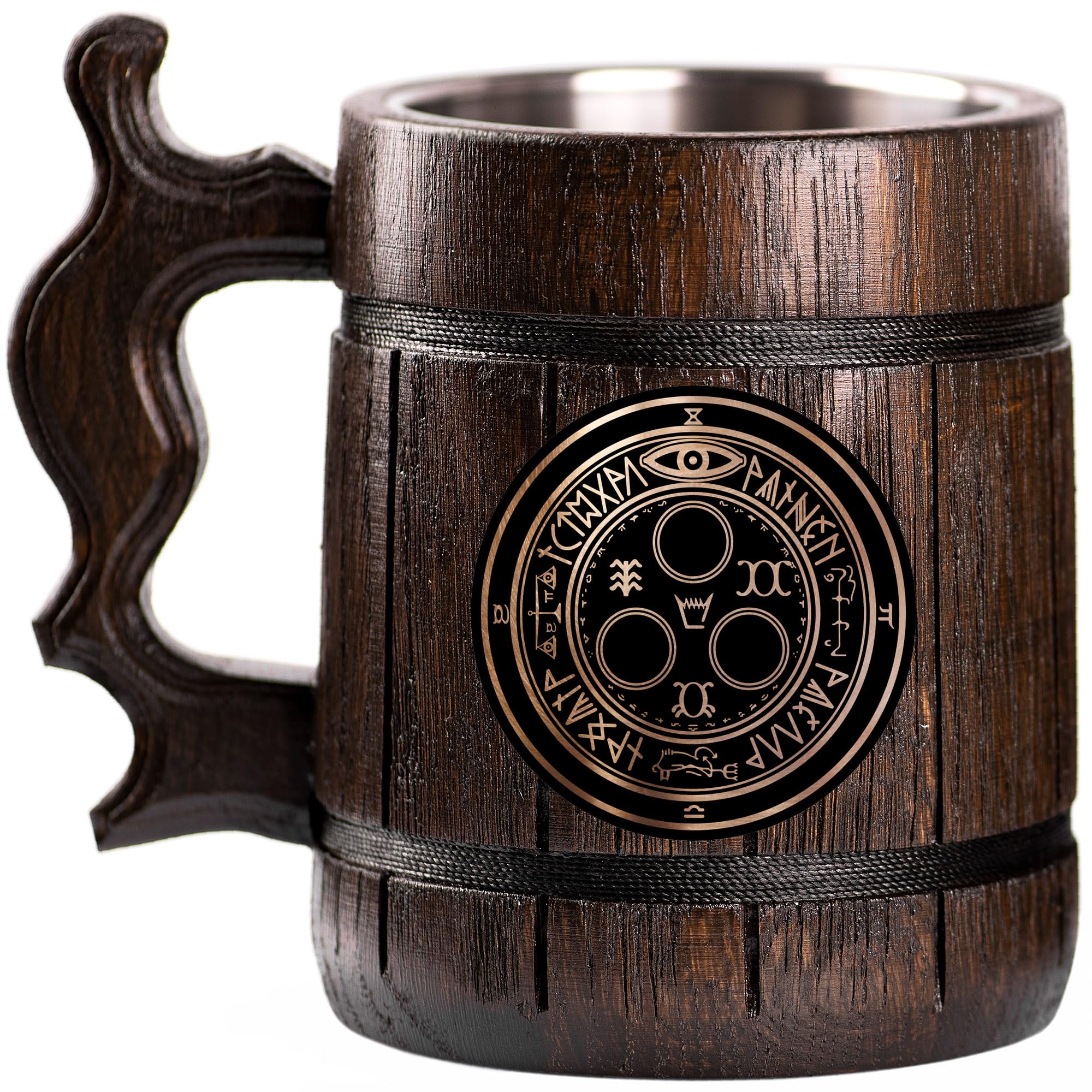 Silent Hill Halo of The Sun Custom Beer Stein - Personalized Wooden Tankard Mug for Gamers - Unique Gifts for Men, Dad, Father's Birthday & Wedding Anniversary - Perfect for Gaming Parties & Geek Collectors
