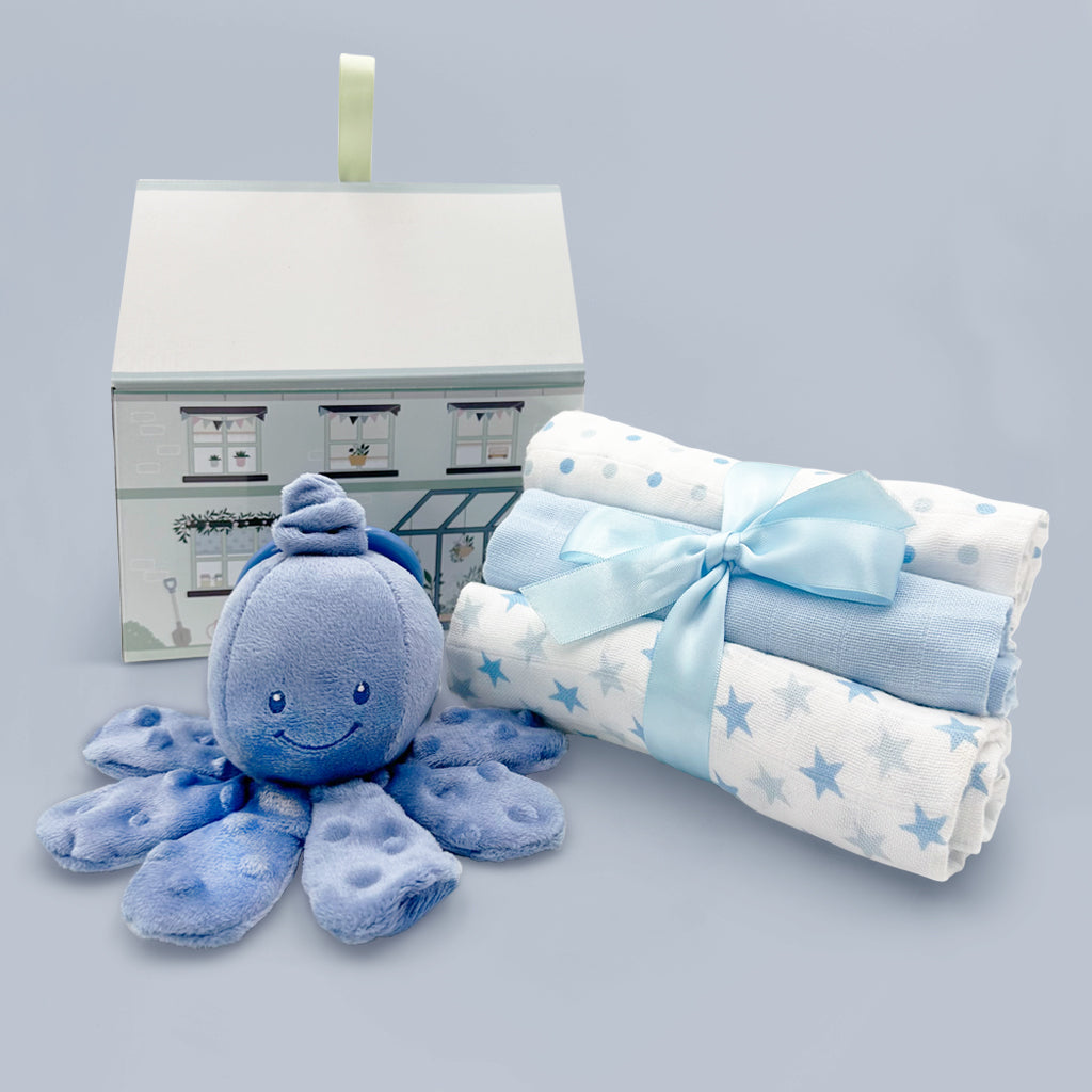 Vibrating Octopus Baby Toy Gift Set - Dark Blue Sensory Toy for Newborns & Infants | Perfect for Soothing, Teething & Early Learning Playtime