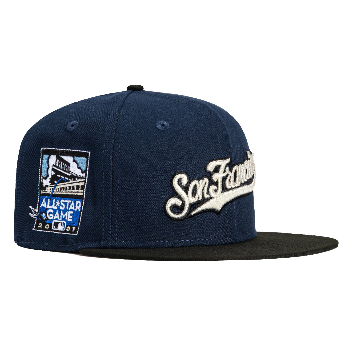 New Era 59Fifty San Francisco Giants 2007 All Star Game Patch Snapback Hat - Navy & Black Color - Perfect for Baseball Games, Sports Events and Streetwear Fashion