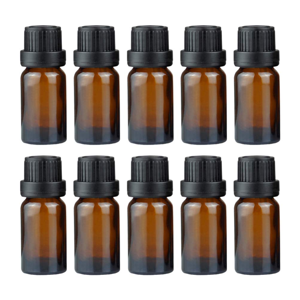 HEALLILY 20 Pack Amber Glass Essential Oil Bottles with Dropper - 5ml Empty Cosmetic Bottles for DIY Essential Oils, Perfume, Makeup & Skincare - Perfect for Aromatherapy, Travel & Gift Packaging