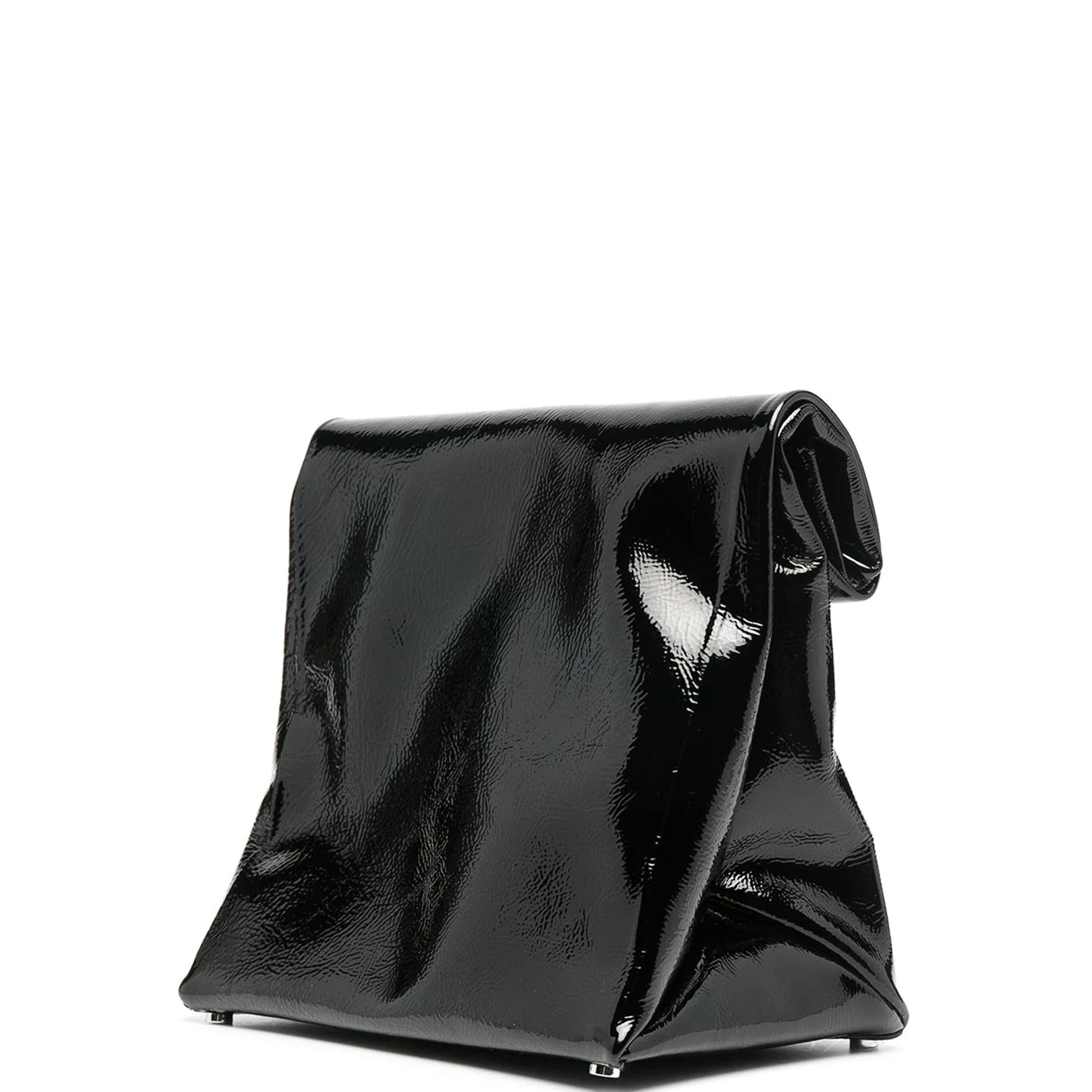 Patent Leather Lunch Clutch Bag for Women - Stylish Black Work & Office Accessory - Perfect for Business Meetings, Commuting and Daily Use