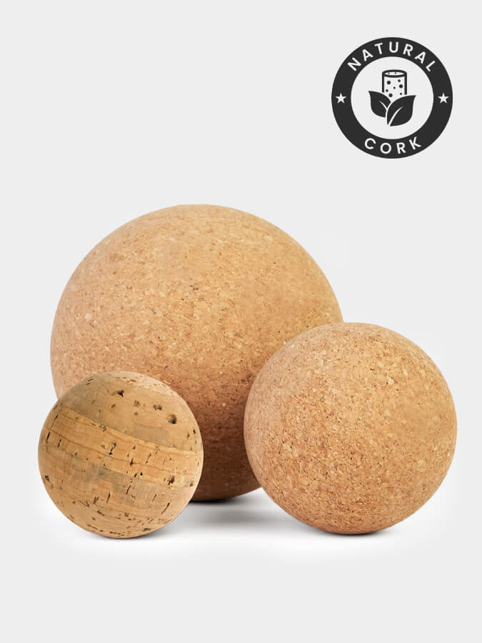 Premium Cork Yoga Massage Ball Set - 3 Sizes (2cm, 4cm, 6cm) for Deep Tissue Therapy, Myofascial Release & Pain Relief - Perfect for Yoga, Pilates, Sports Recovery & Home Massage