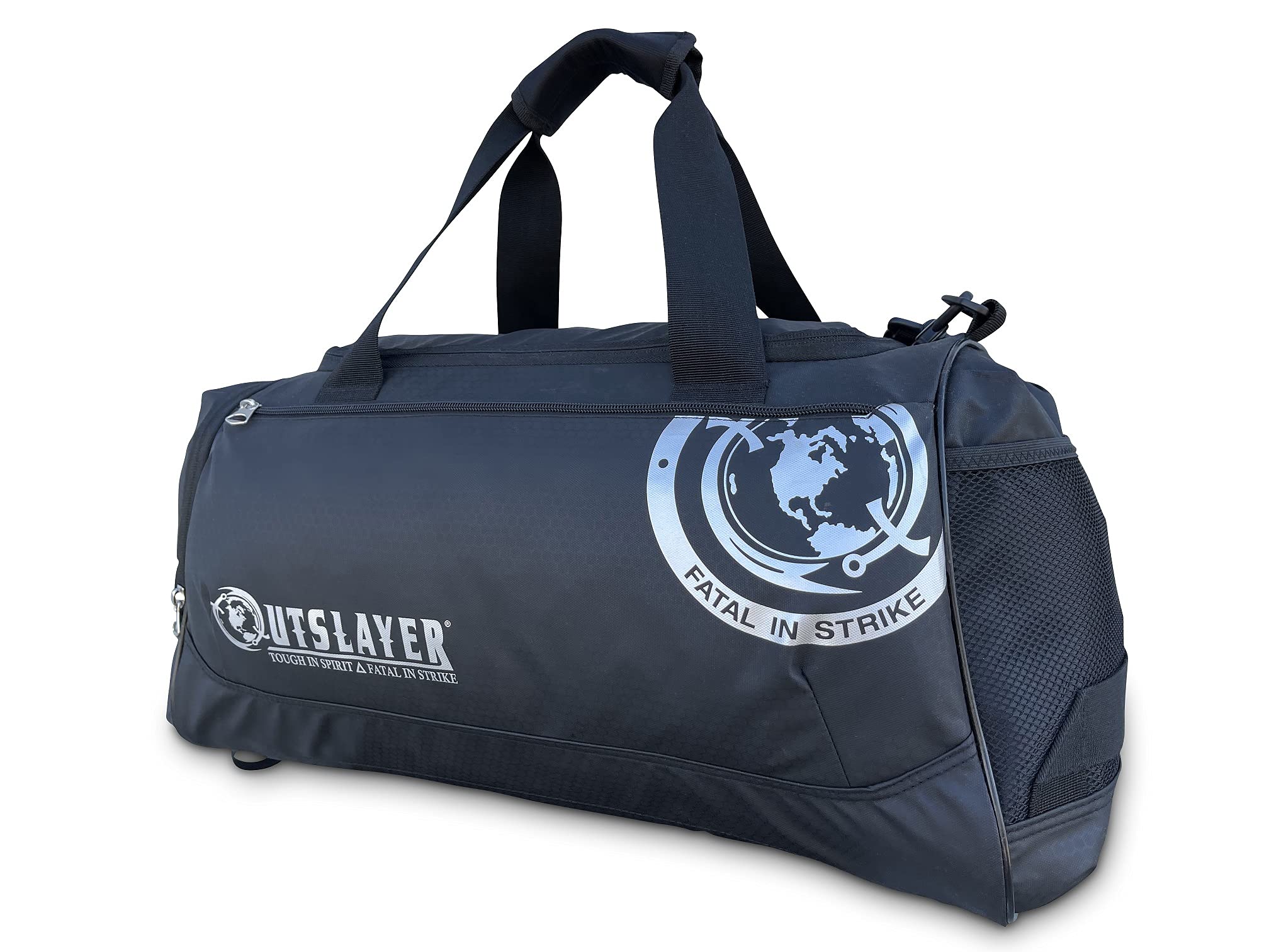 Outslayer Unisex Medium Duffel Bag for Gym, Travel & Sports - Durable Black Sports Bag for Workout, Weekend Trips & Athletic Gear Storage