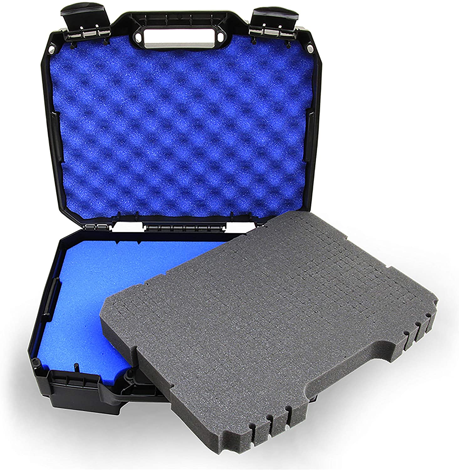 CASEMATIX Customizable 2 Way Radio Case - Durable Storage for 16 Walkie Talkies & UHF FRS Accessories | Compatible with Arcshell, Baofeng, Midland, Motorola | Perfect for Outdoor Adventures, Construction Sites & Emergency Preparedness