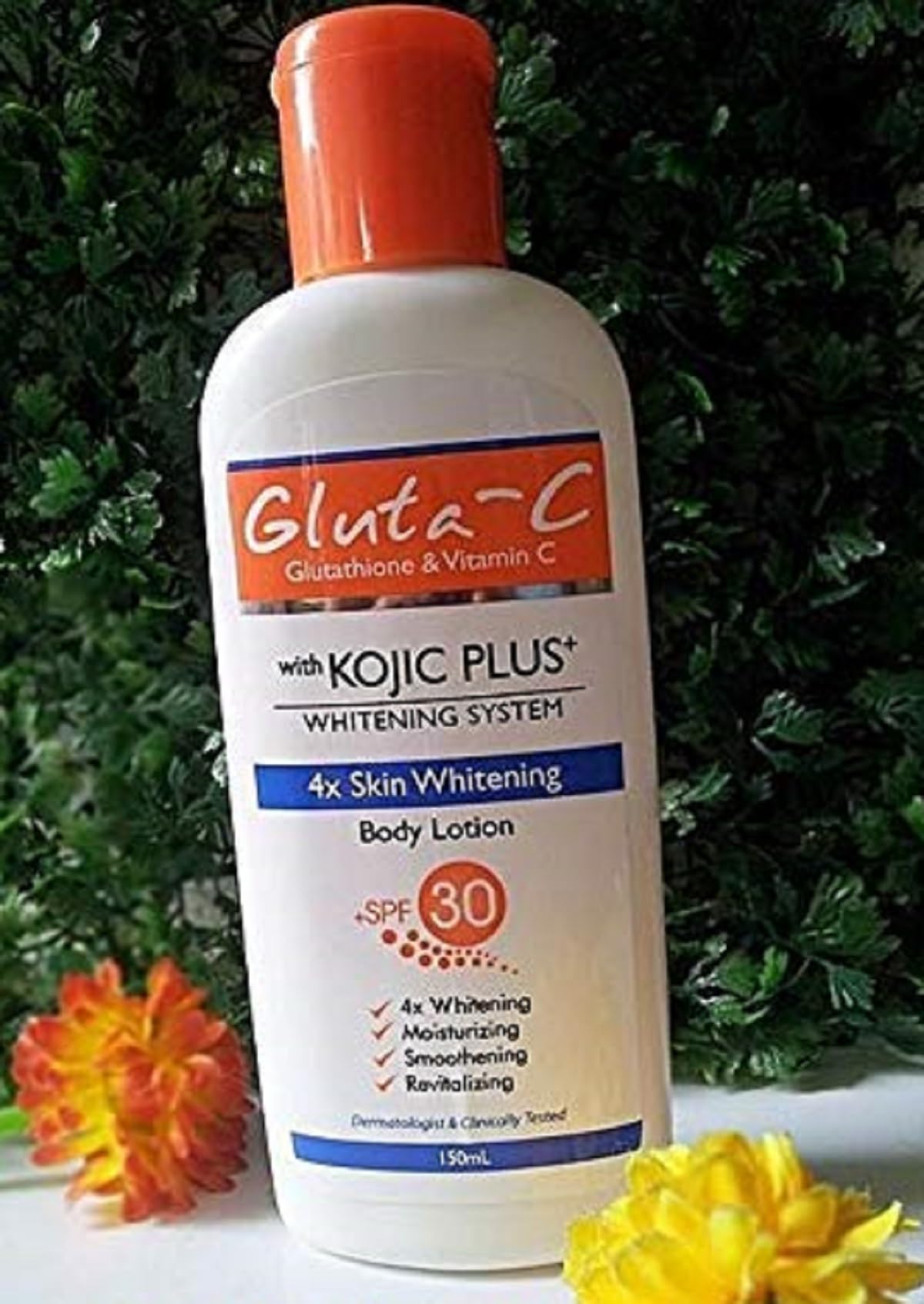 Glutathione Gluta-C with Kojic Acid Skin Lightening Body Lotion - 4X Whitening Power for Face & Body - 150ml for Brighter, Even Skin Tone - Perfect for Daily Skincare Routine & Hyperpigmentation Treatment
