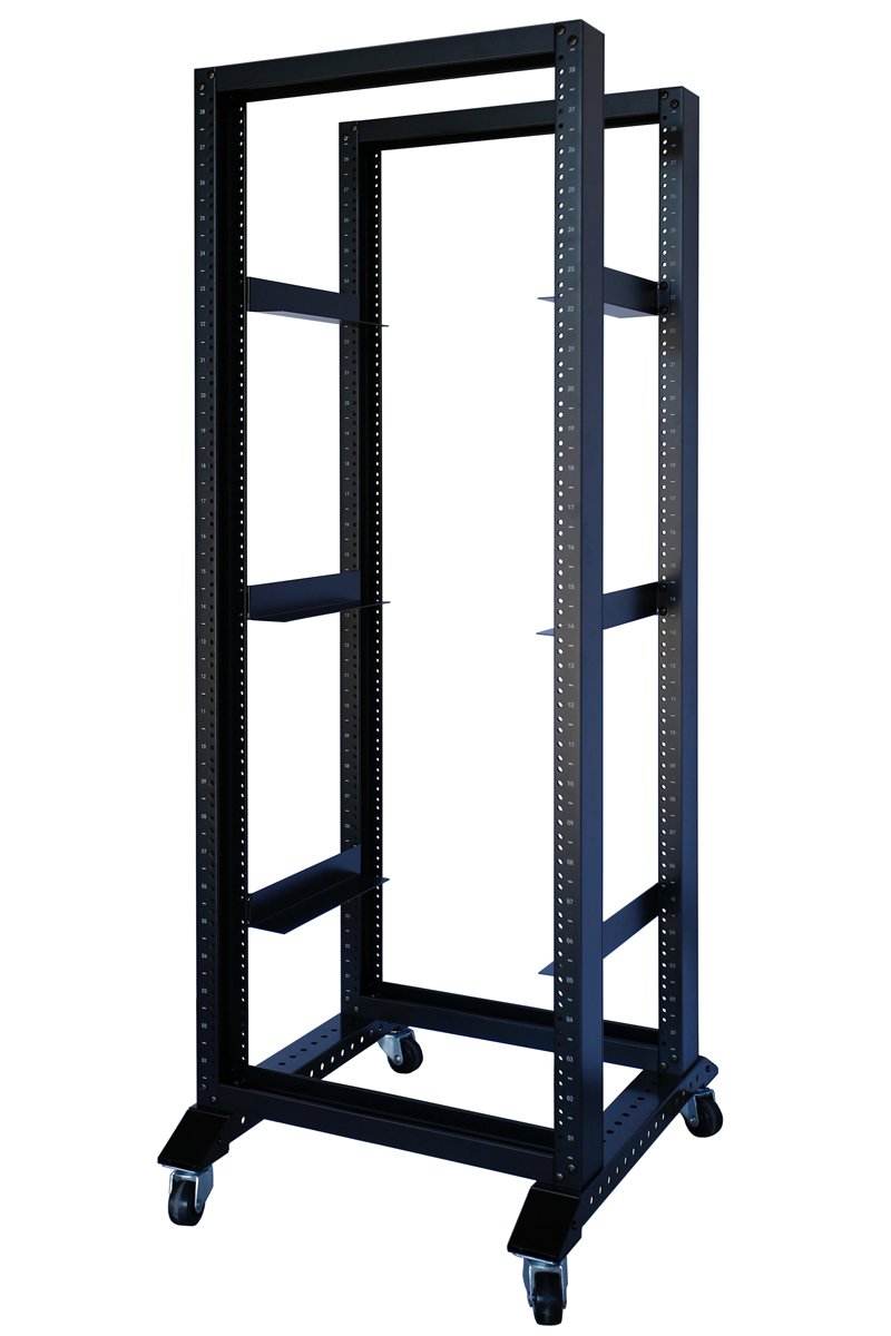 25U 19-Inch Open Frame Server Rack - 1000mm Deep Network Data IT Rack System (31 Inch) - Perfect for Data Centers, Server Rooms & Office Network Setups