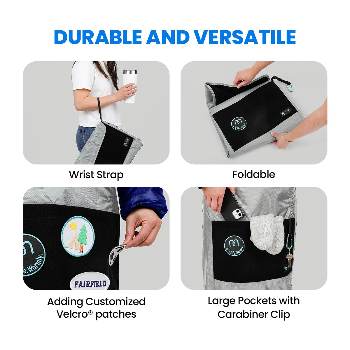 Mozy Wearable & Weatherproof Outdoor Blanket - Lower Body Thermal Wrap for Superior Warmth | Perfect for Camping, Hiking, and Winter Sports | Waterproof & Windproof Travel Blanket