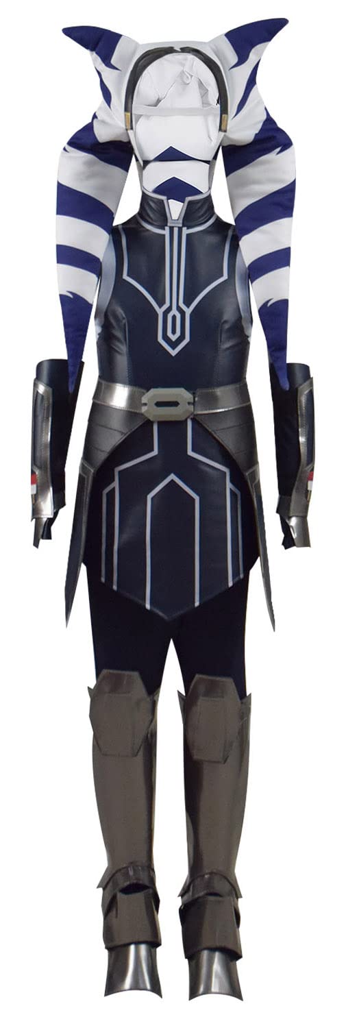 Ahsoka Tano Costume for Kids - Complete Battle Suit Outfit with Top, Pants & Headpiece | Star Wars Cosplay Costume for Halloween, Comic Con & Themed Parties