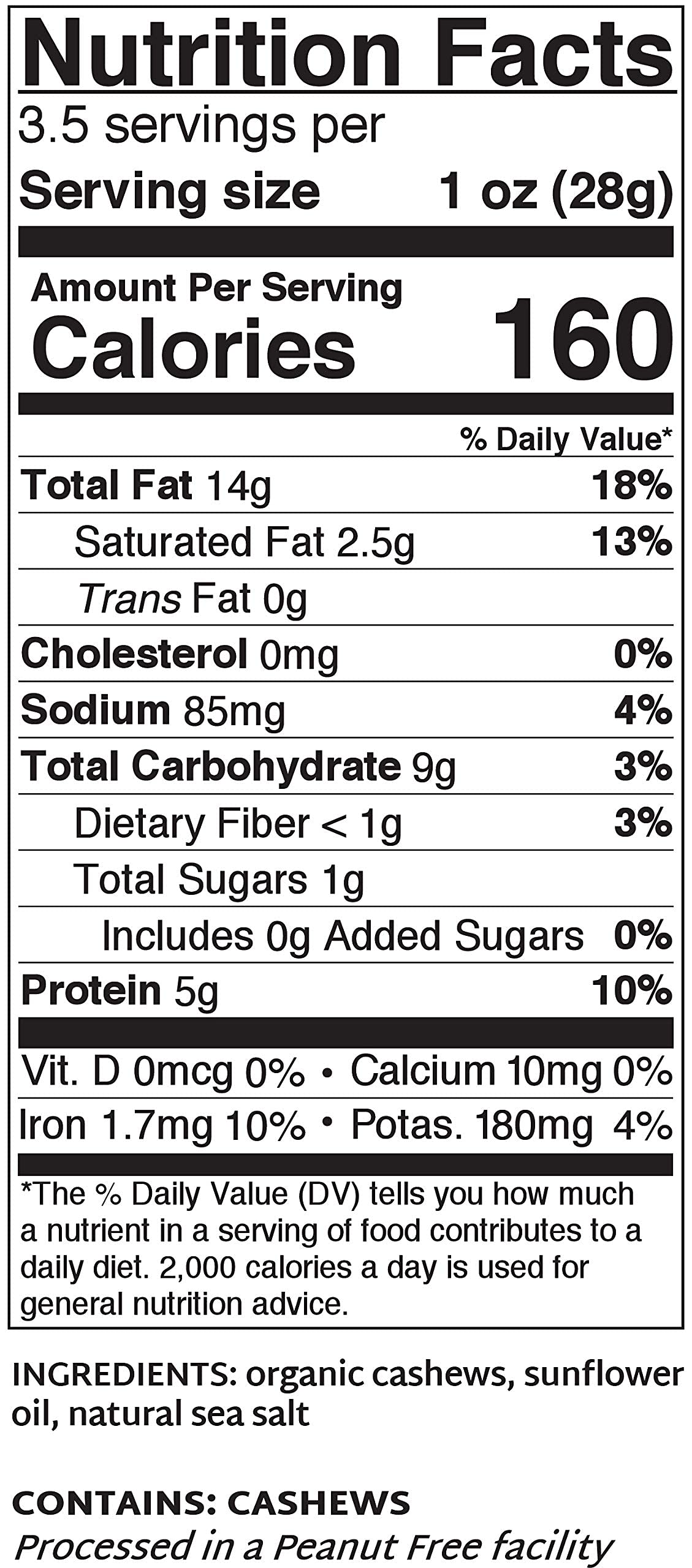 Beyond Organic Roasted & Salted Cashews, 3.5 oz Bag - Healthy Non-GMO Fairtrade Snack Pack - Individually Wrapped for Travel, Office & On-The-Go Nutrition