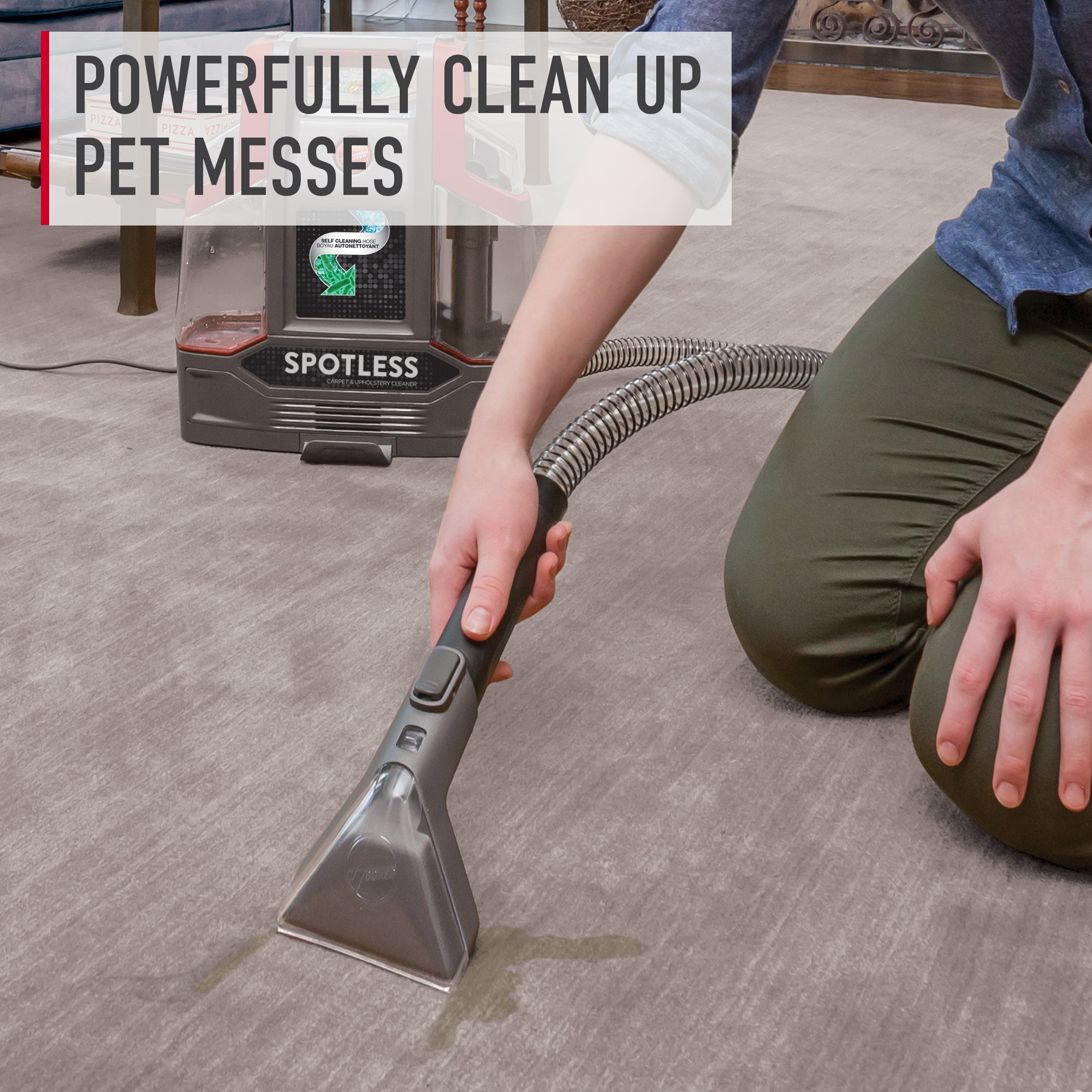 Spotless Portable Carpet & Upholstery Cleaner Machine - Powerful Stain Remover for Home, Car, Pet Hair - Compact & Lightweight for Easy Cleaning Anywhere