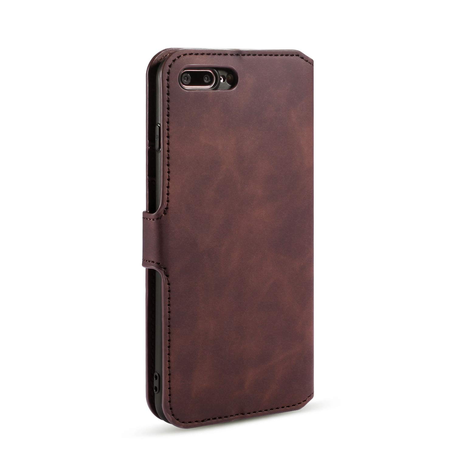 UEEBAI Luxury PU Leather Vintage Wallet Flip Cover Case for iPhone SE 2022 5G/SE3/SE2/SE 2020/7/8 - Magnetic Stand Folio with Card Slots & Shockproof Protection (Coffee) | Perfect for Business, Travel & Everyday Use